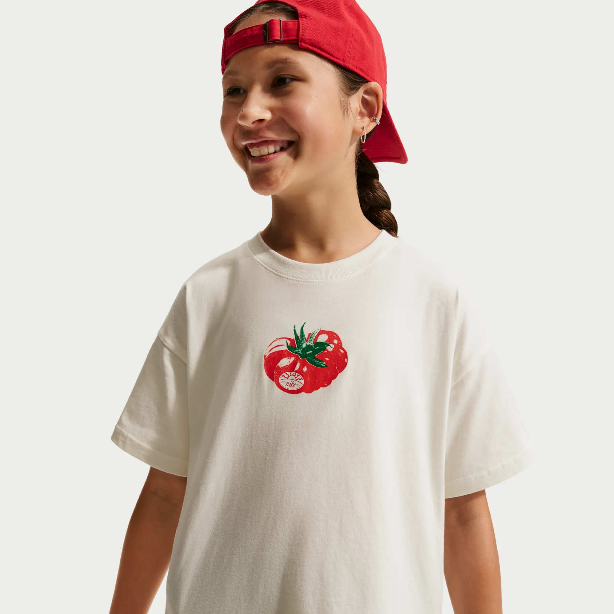 Nike Older Kids' Boxy T-Shirt - White - Cotton