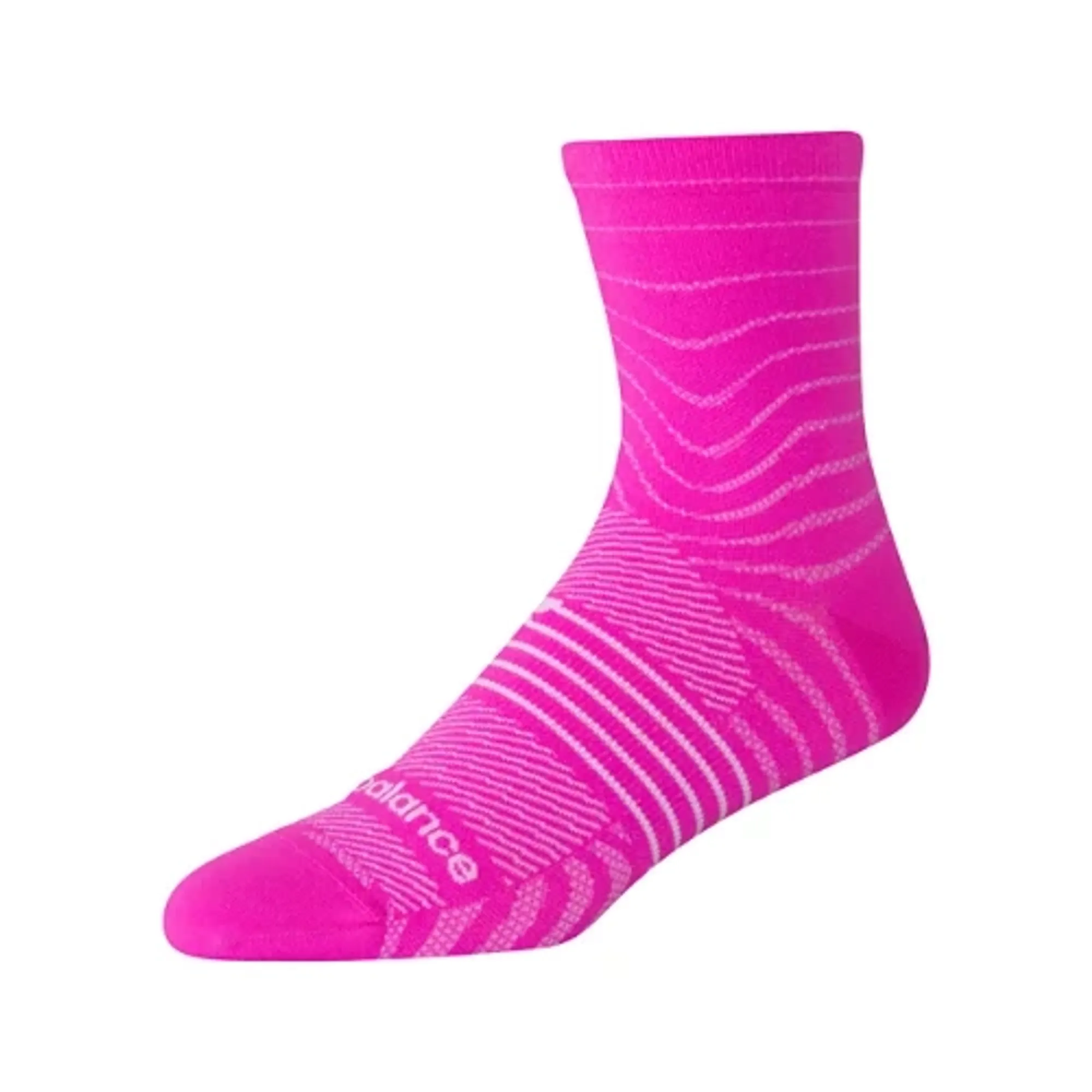 New Balance Unisex Pro Run QTR Socks 1 Pair in Pink/White Nylon