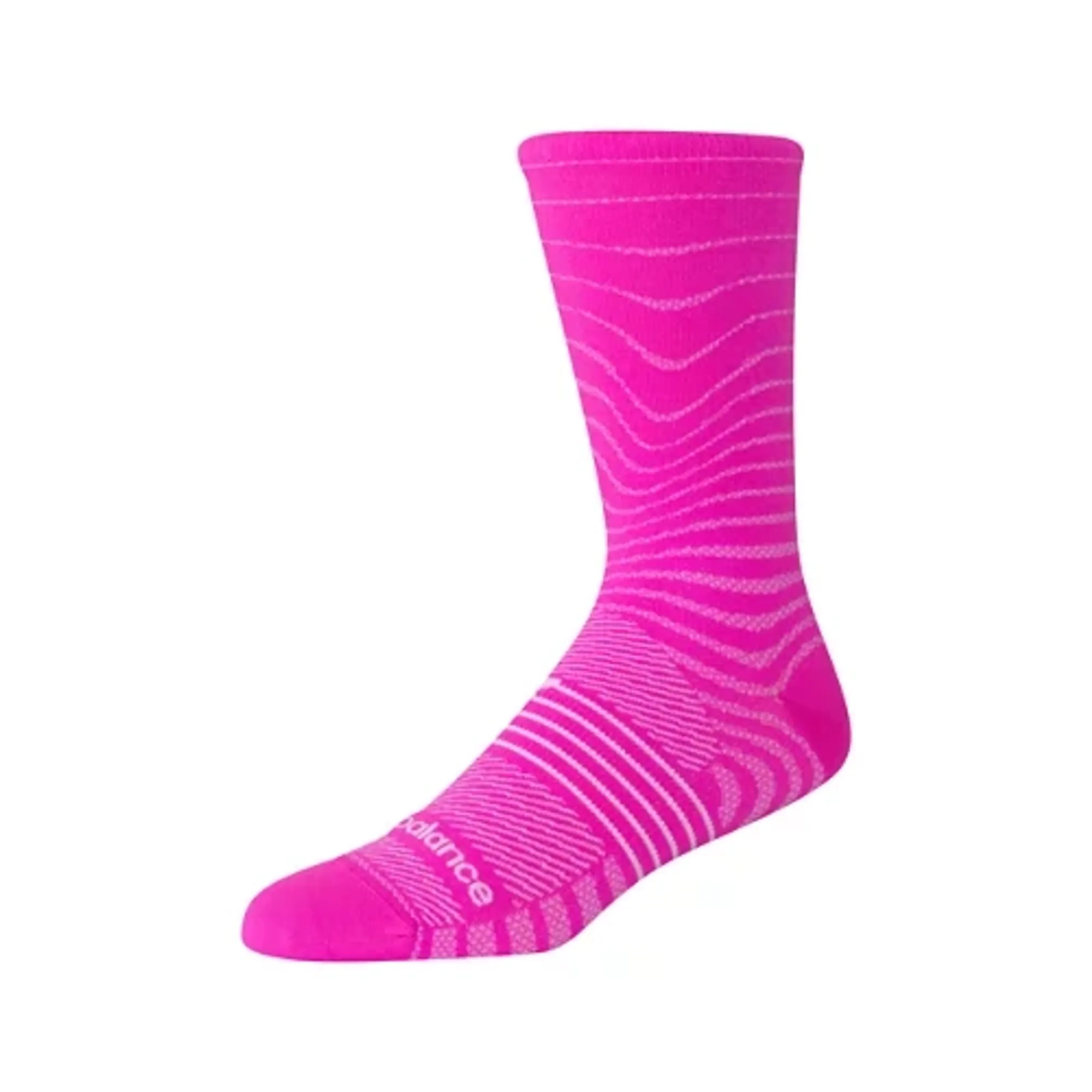 New Balance Unisex Pro Run Crew Socks 1 Pair in Pink/White Nylon