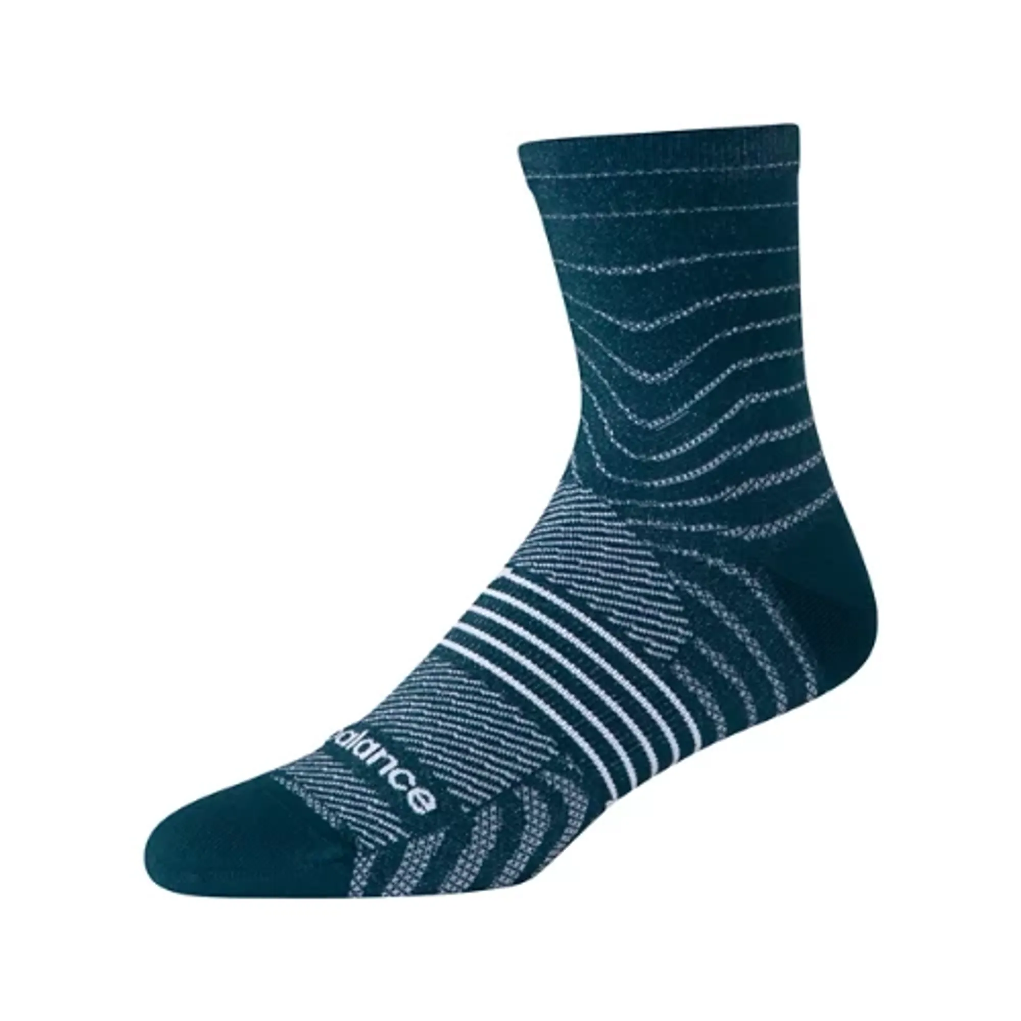 New Balance Unisex Pro Run QTR Socks 1 Pair in Green Nylon