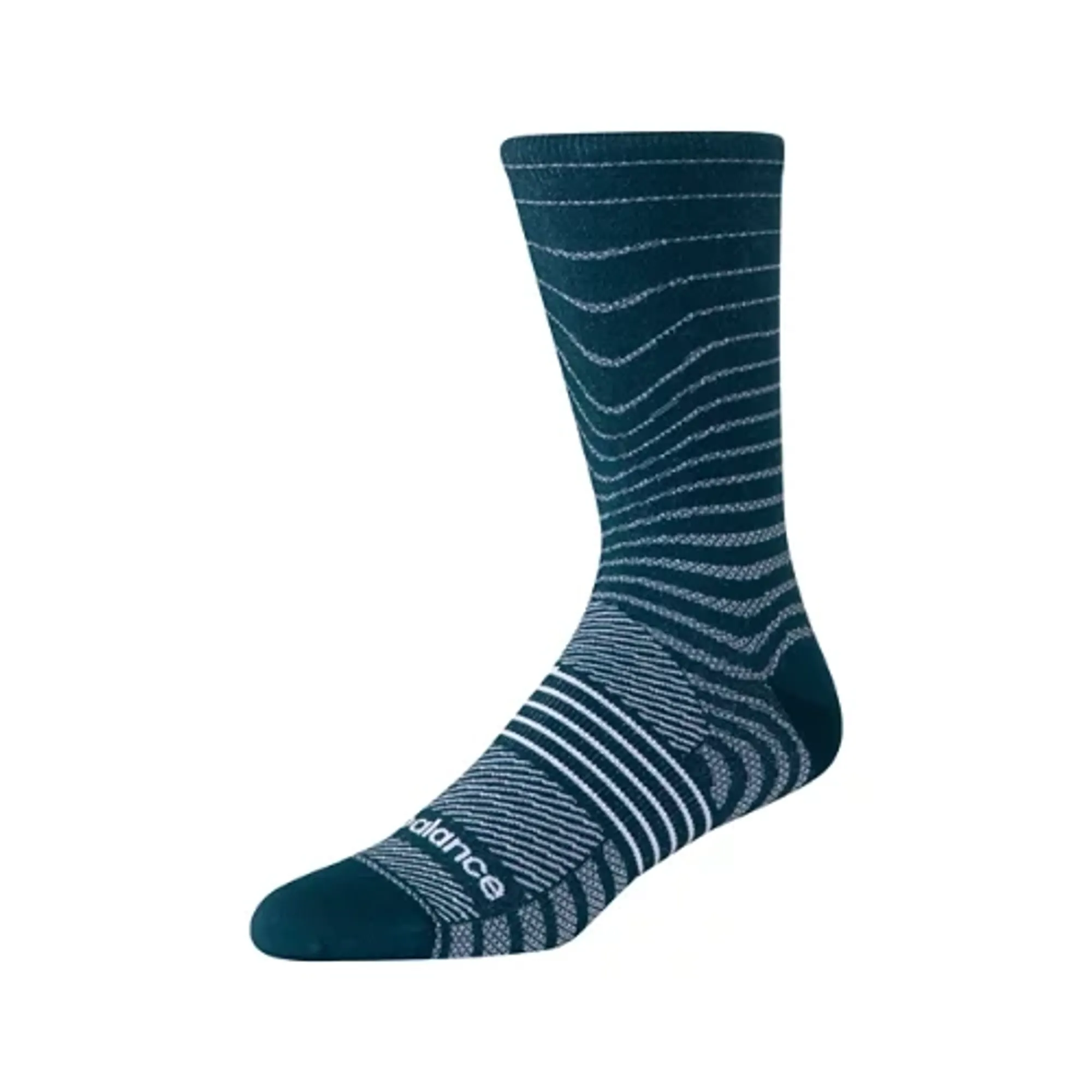 New Balance Unisex Pro Run Crew Socks 1 Pair in Green/White Nylon