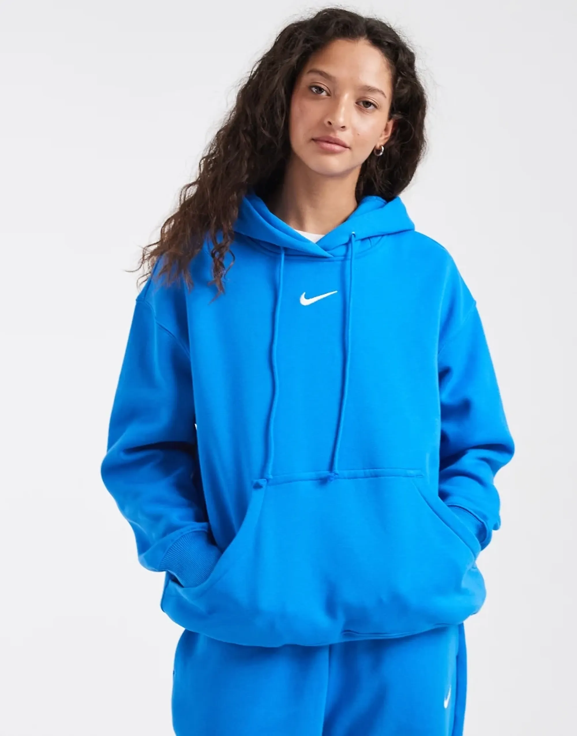 Nike Phoenix Fleece Oversized Hoodie In Blue