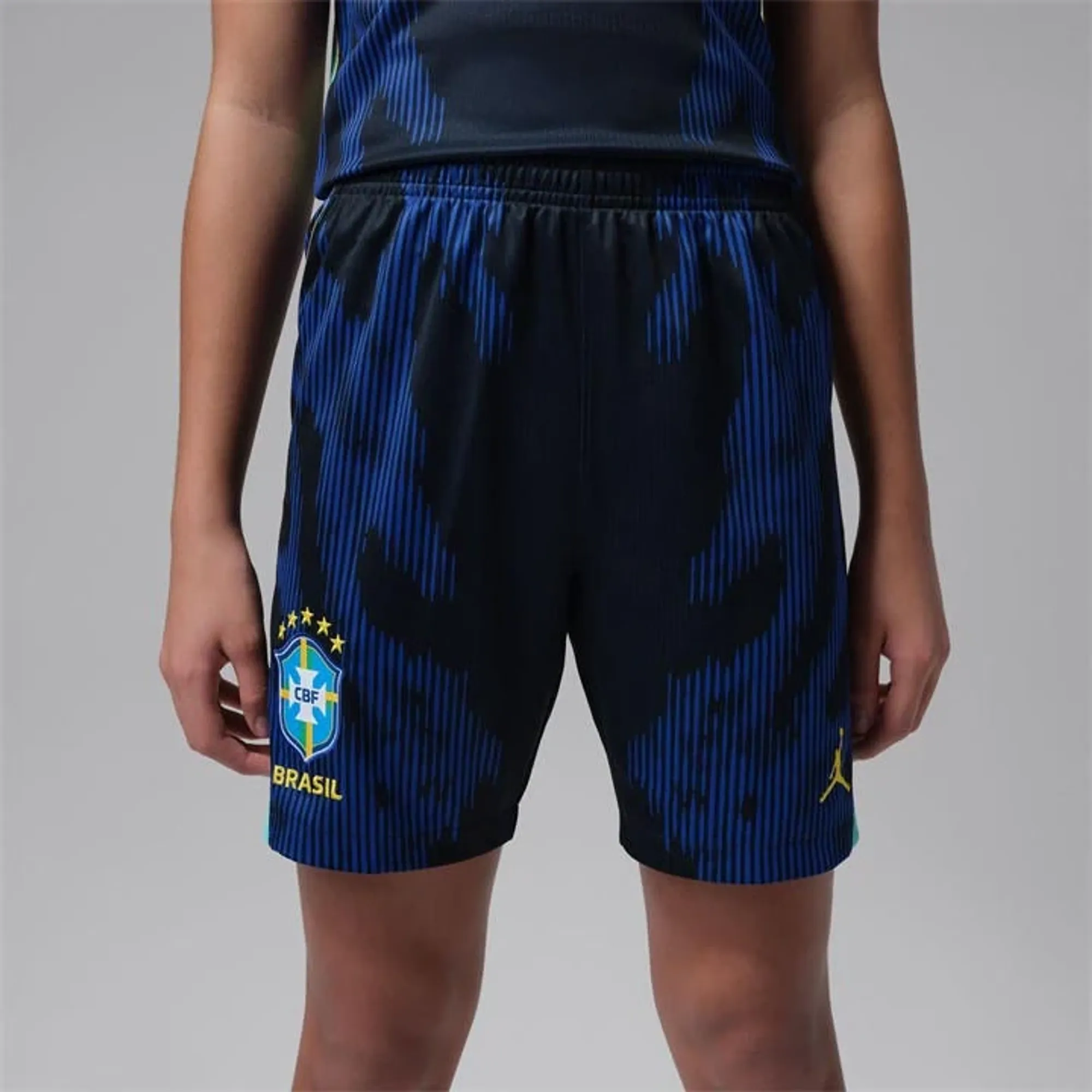Jordan Brazil 2026 Kids Dri FIT Stadium Away Shorts Old Royal Black