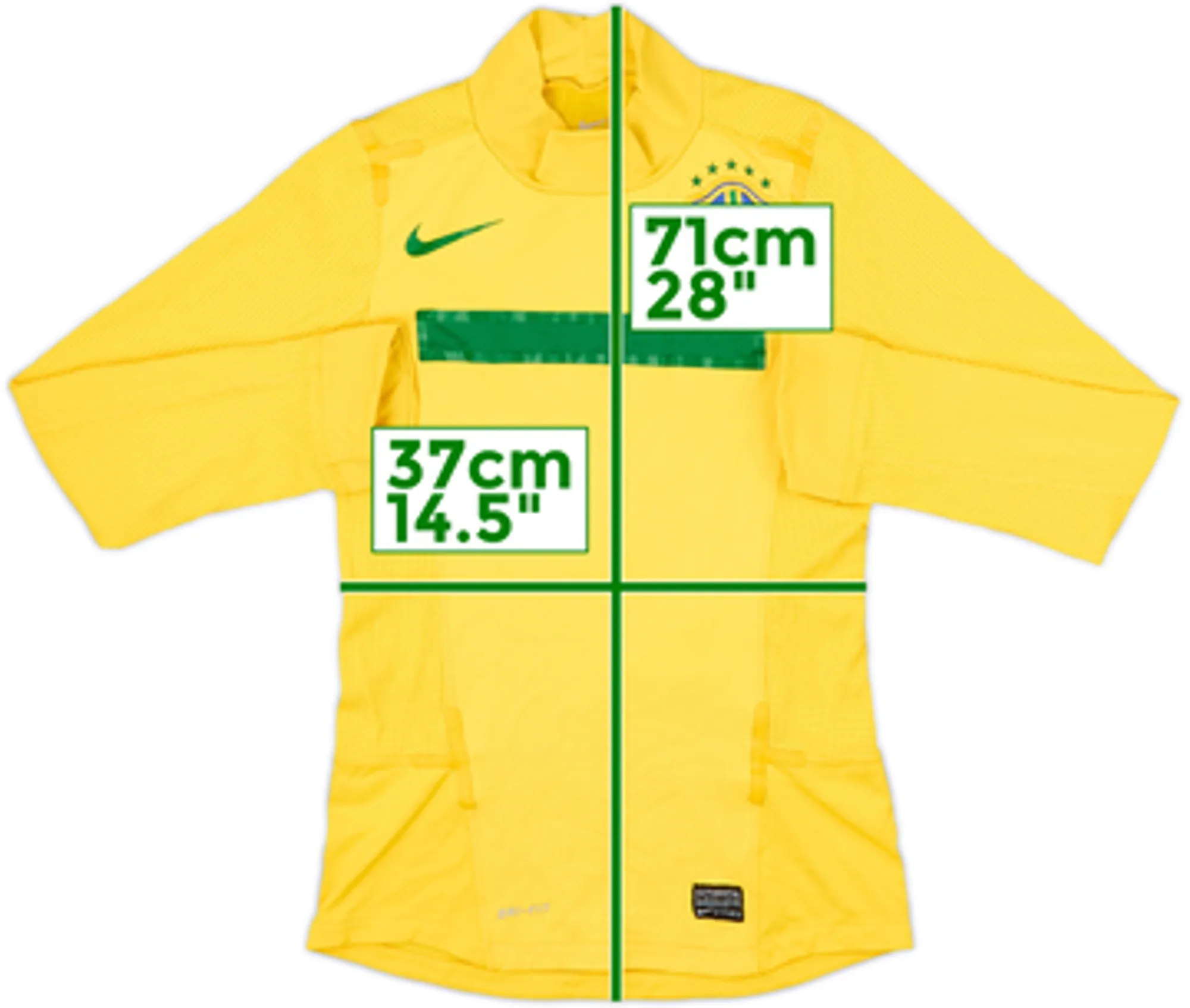 2011 Brazil Authentic Home L/S Shirt - 6/10 - (S)