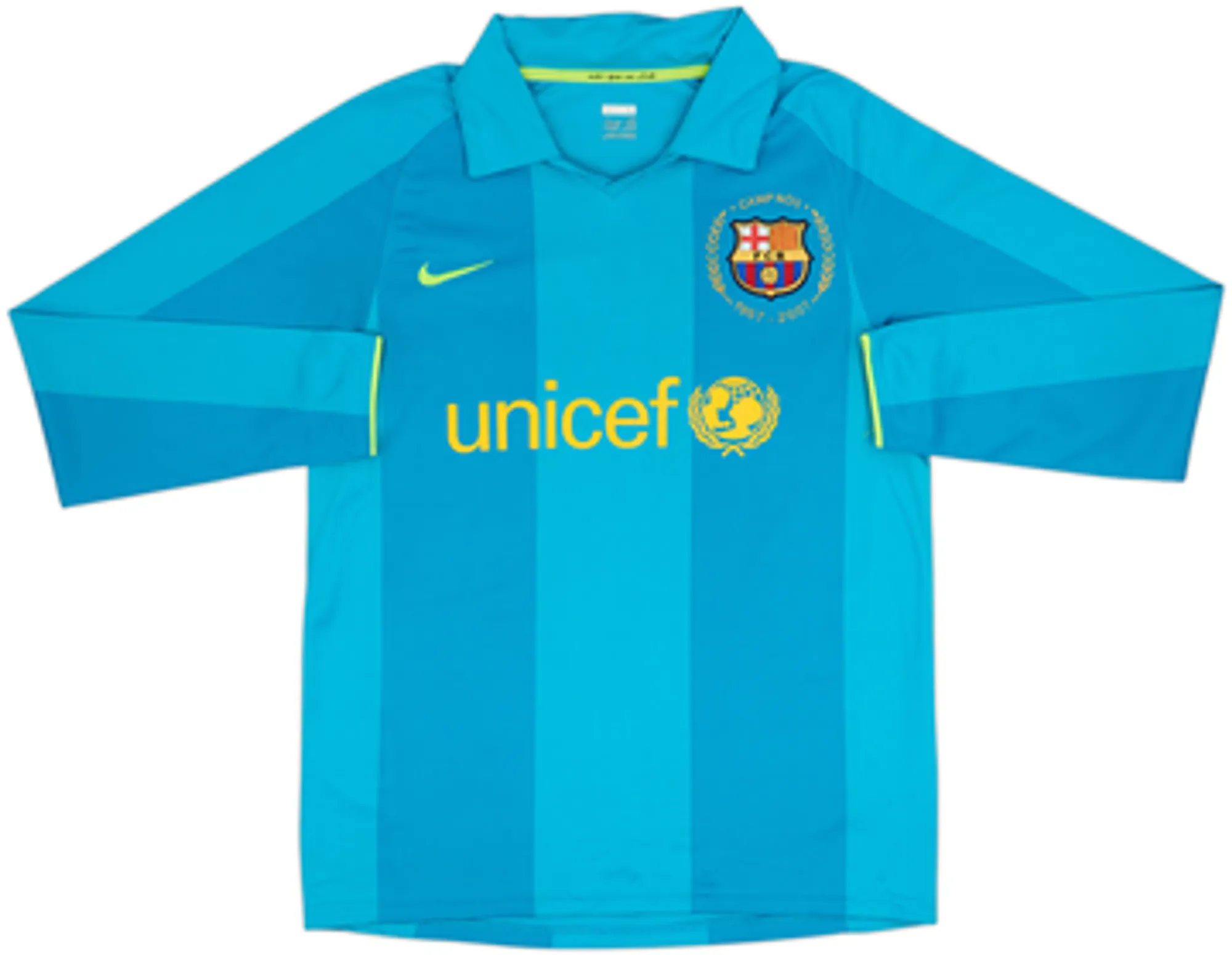 2007-09 Barcelona Player Issue Away L/S Shirt Messi #19 - 7/10 - (S)