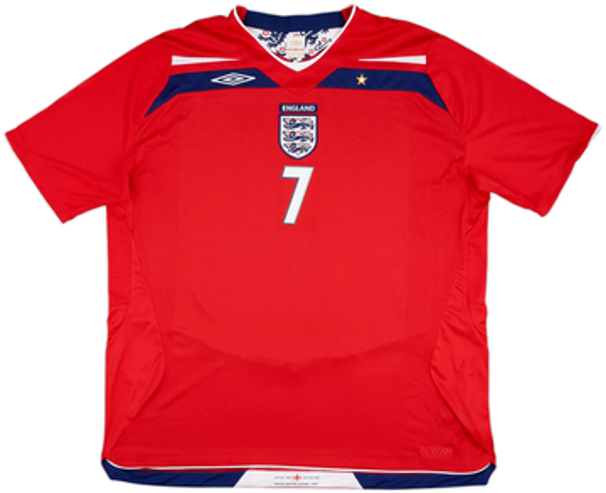 2008-10 England Away Shirt Beckham #7 - 9/10 - (3XL)
