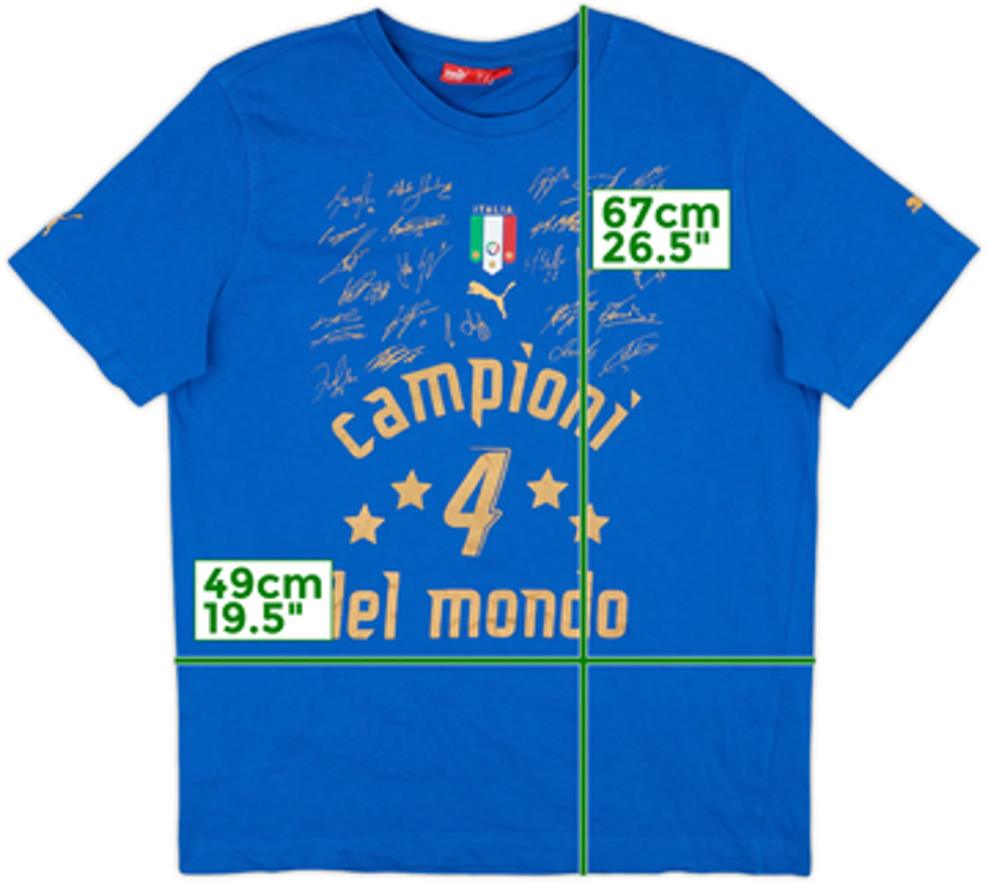 2006 Italy Puma 'Signed' Graphic Tee - 8/10 - (M)