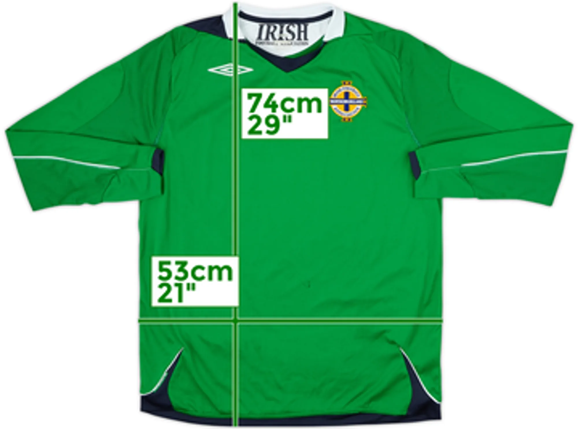 2006-08 Northern Ireland Home L/S Shirt - 6/10 - (L)