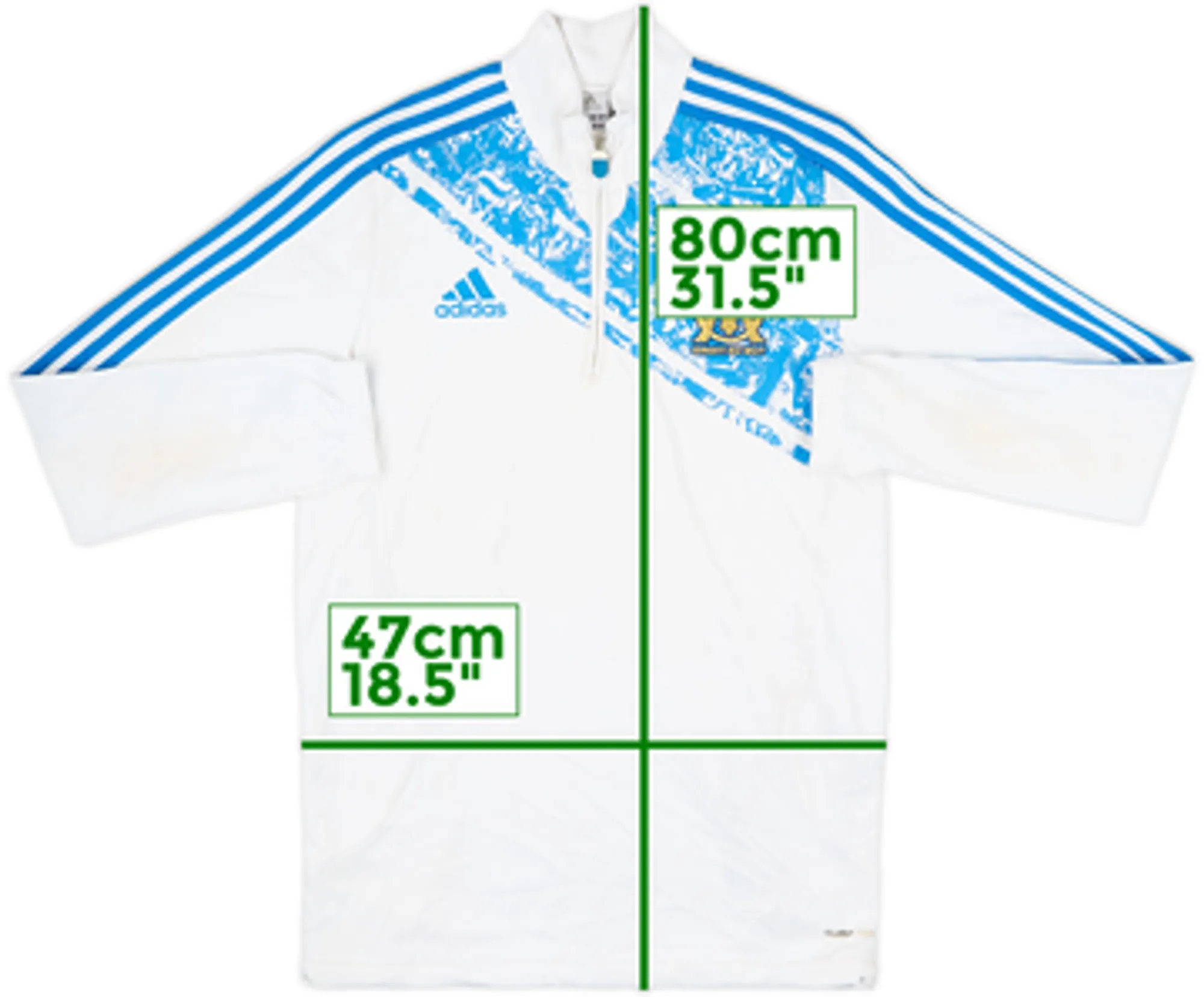 2011-12 Olympique Marseille adidas 1/4 Zip Drill Top - 5/10 - (M)
