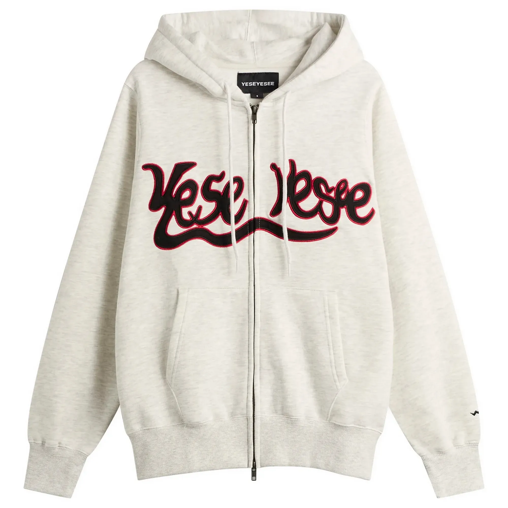 YESEYESEE Women's Y.E.S Snail Logo Zip-up Hoodie Light Grey