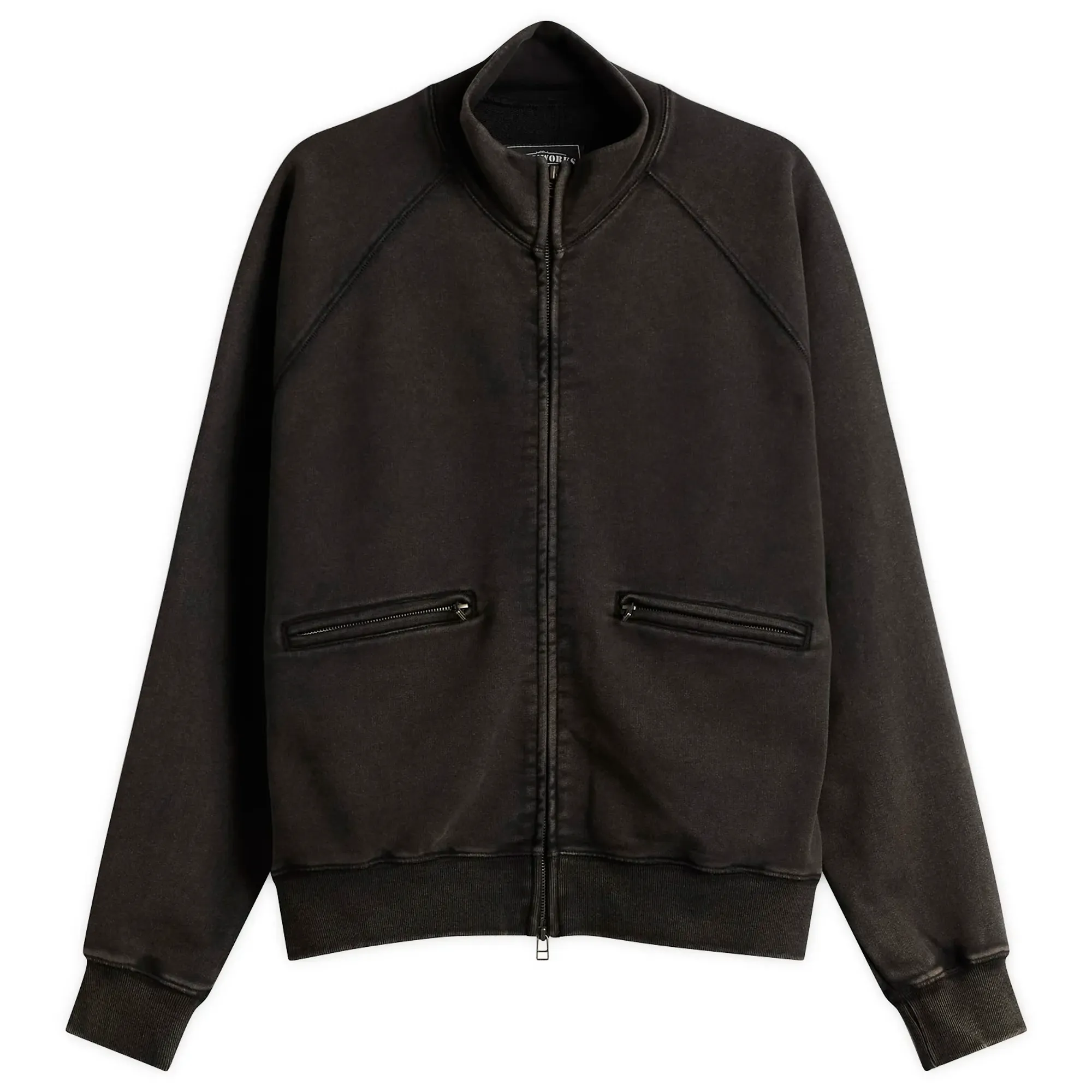 FrizmWORKS Men's Vintage Dye Zip Sweatshirt Black Brown