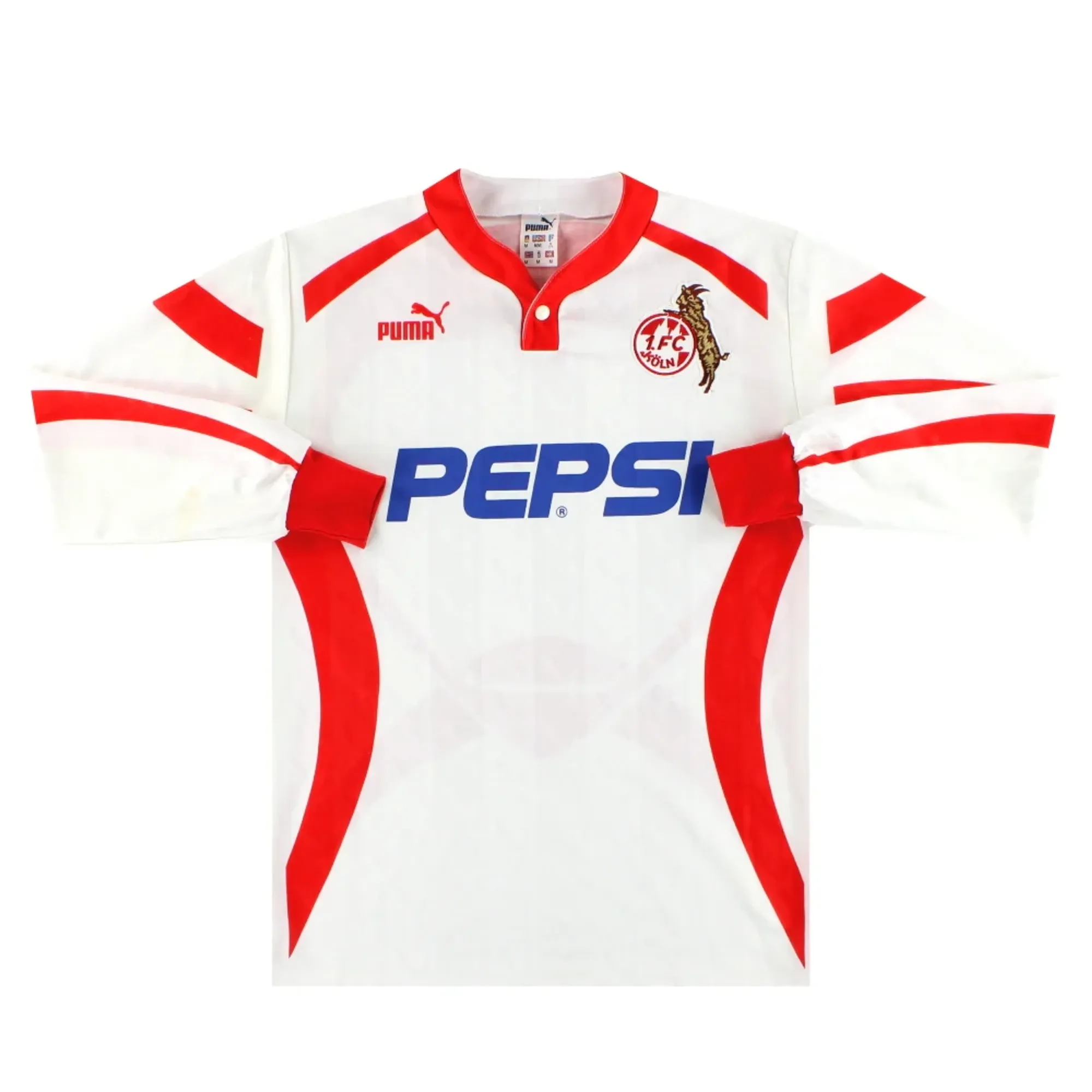 1993-94 FC Koln Puma Home Shirt L/S M - Other German Clubs / Excellent 