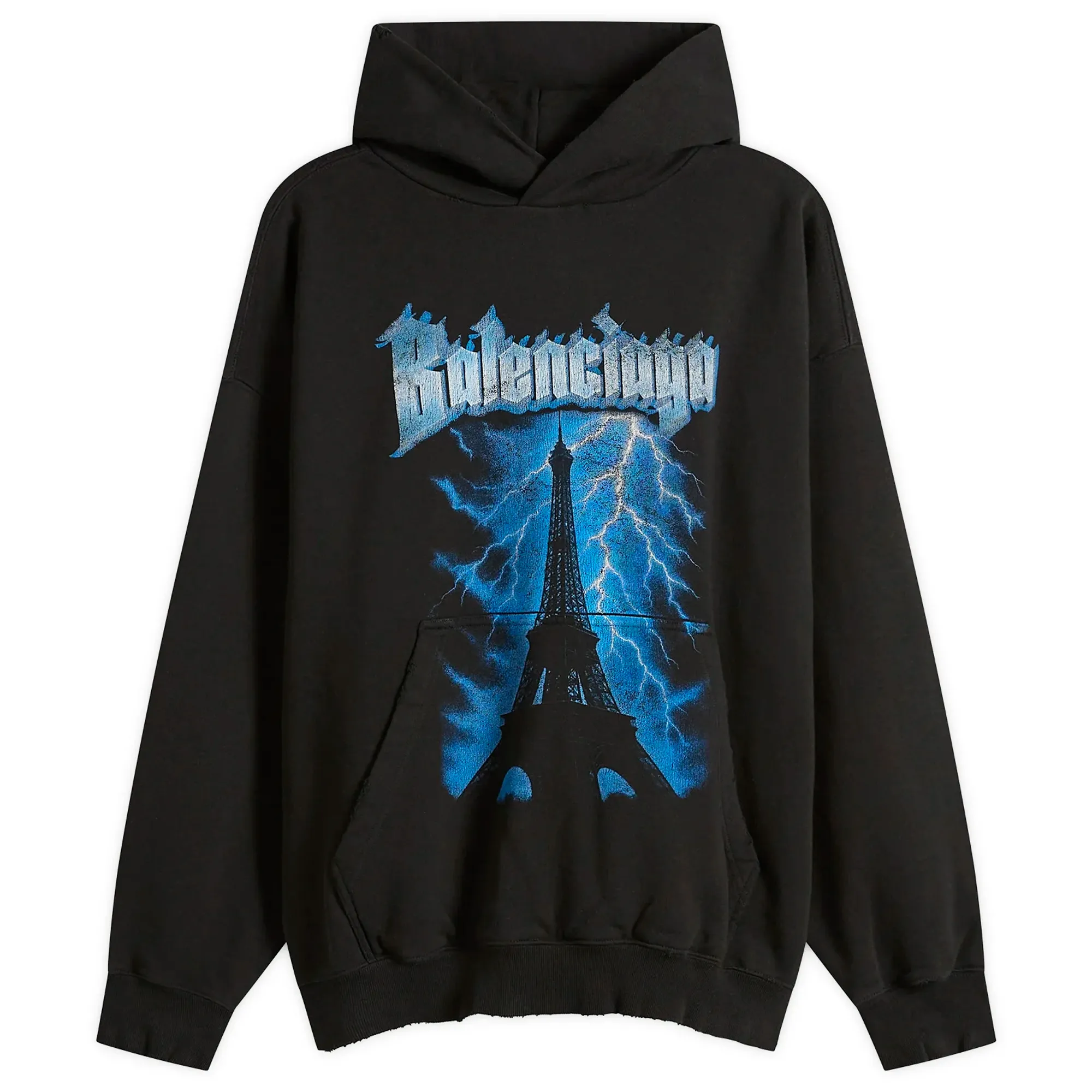 Balenciaga Men's Metal Merch Paris Hoodie Black