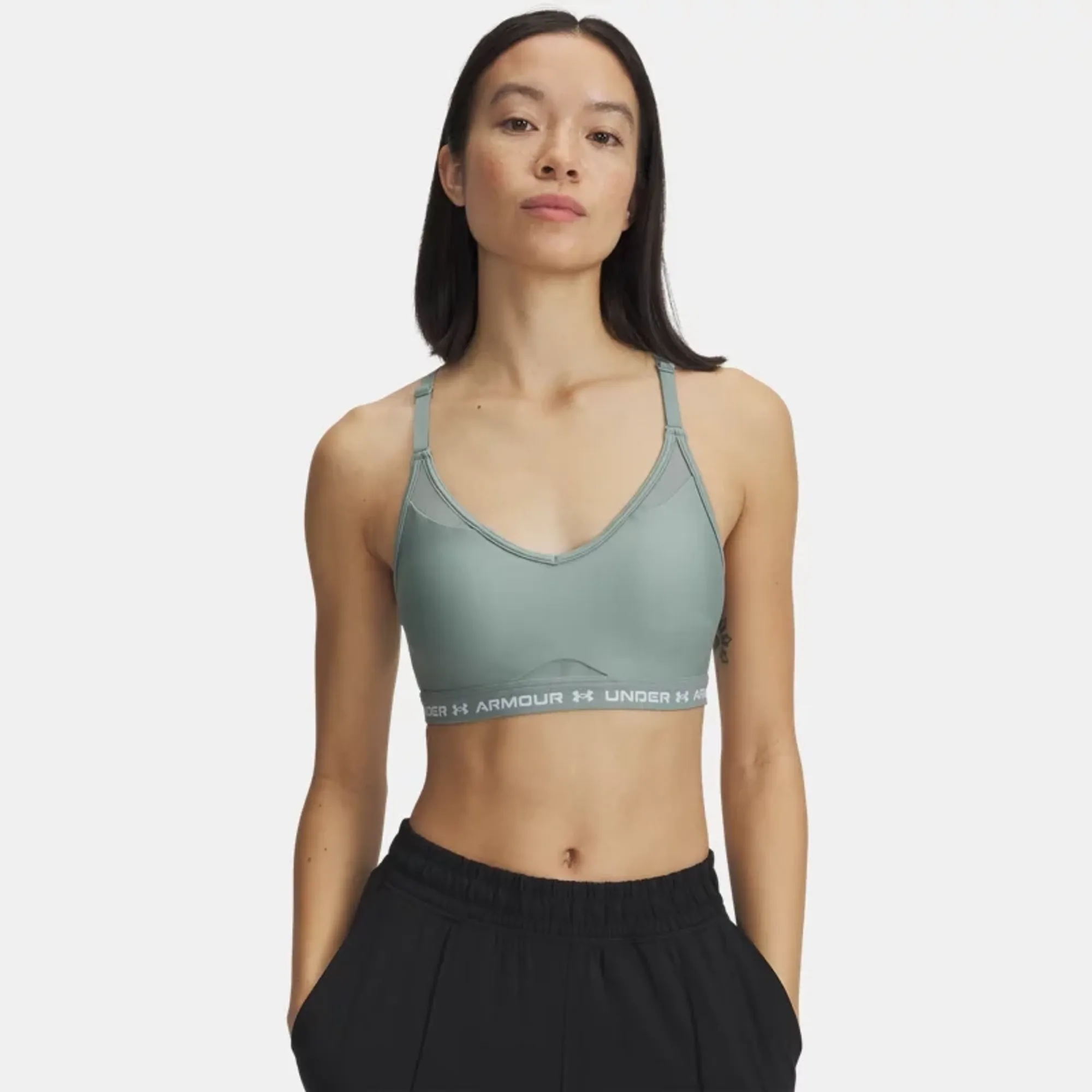 Under Armour  Crossback Low Women's Sports Bra Silica Green / White L