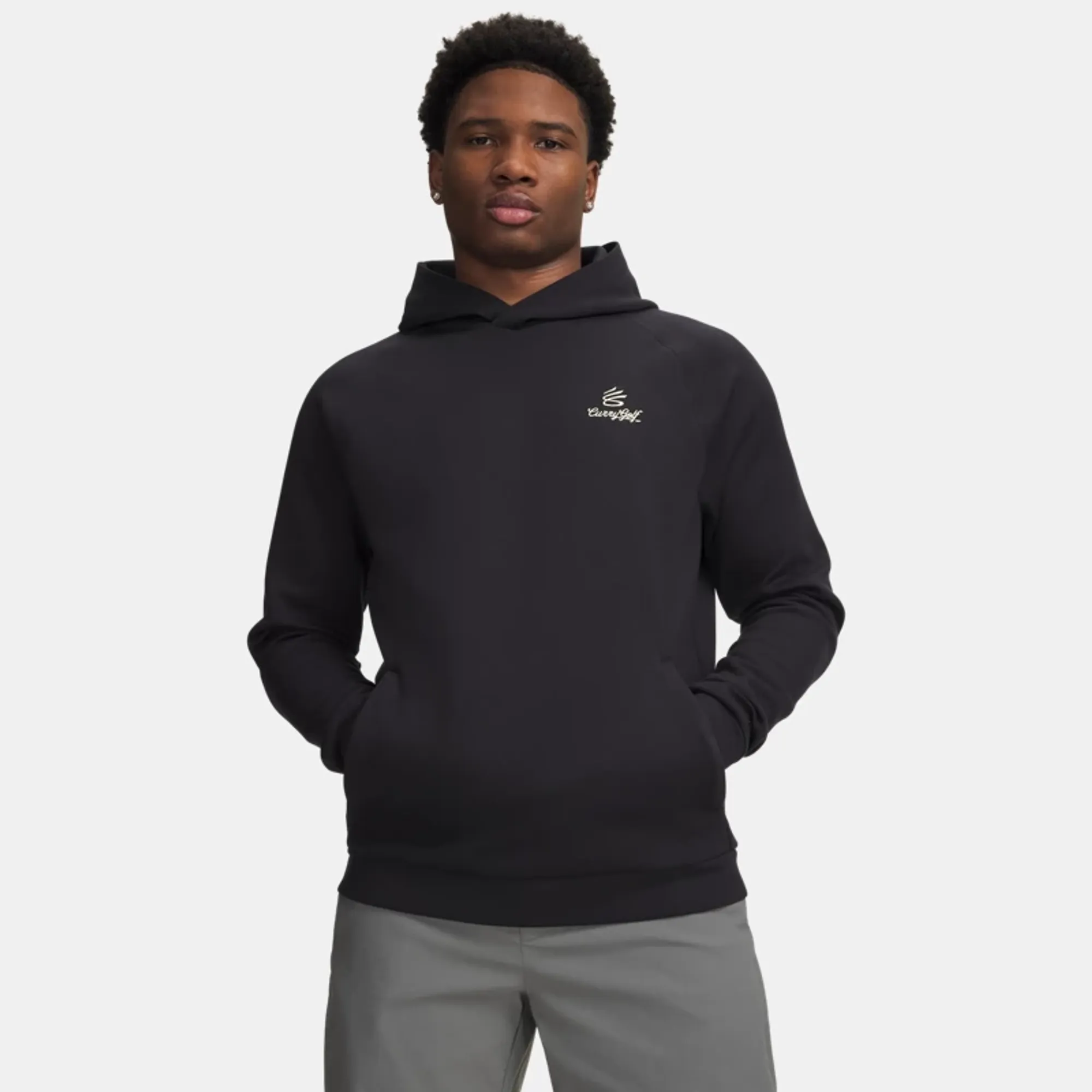 Curry Range Graphic Men's Hoodie Black / White / Fade Green L