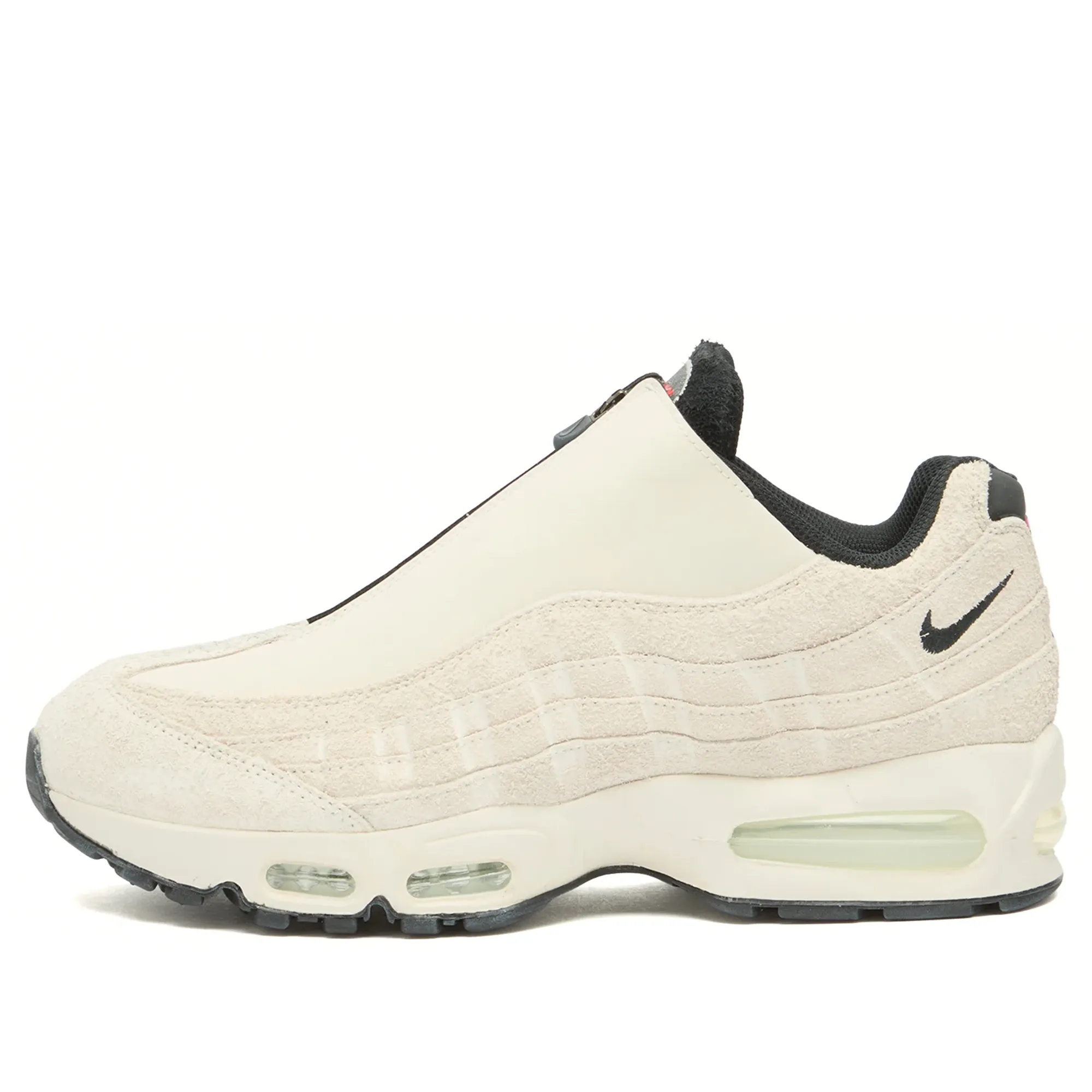 Nike Men's Air Max 95 Zip SP Sneaker Phantom/Black. Lt Crimson/Smoke Grey