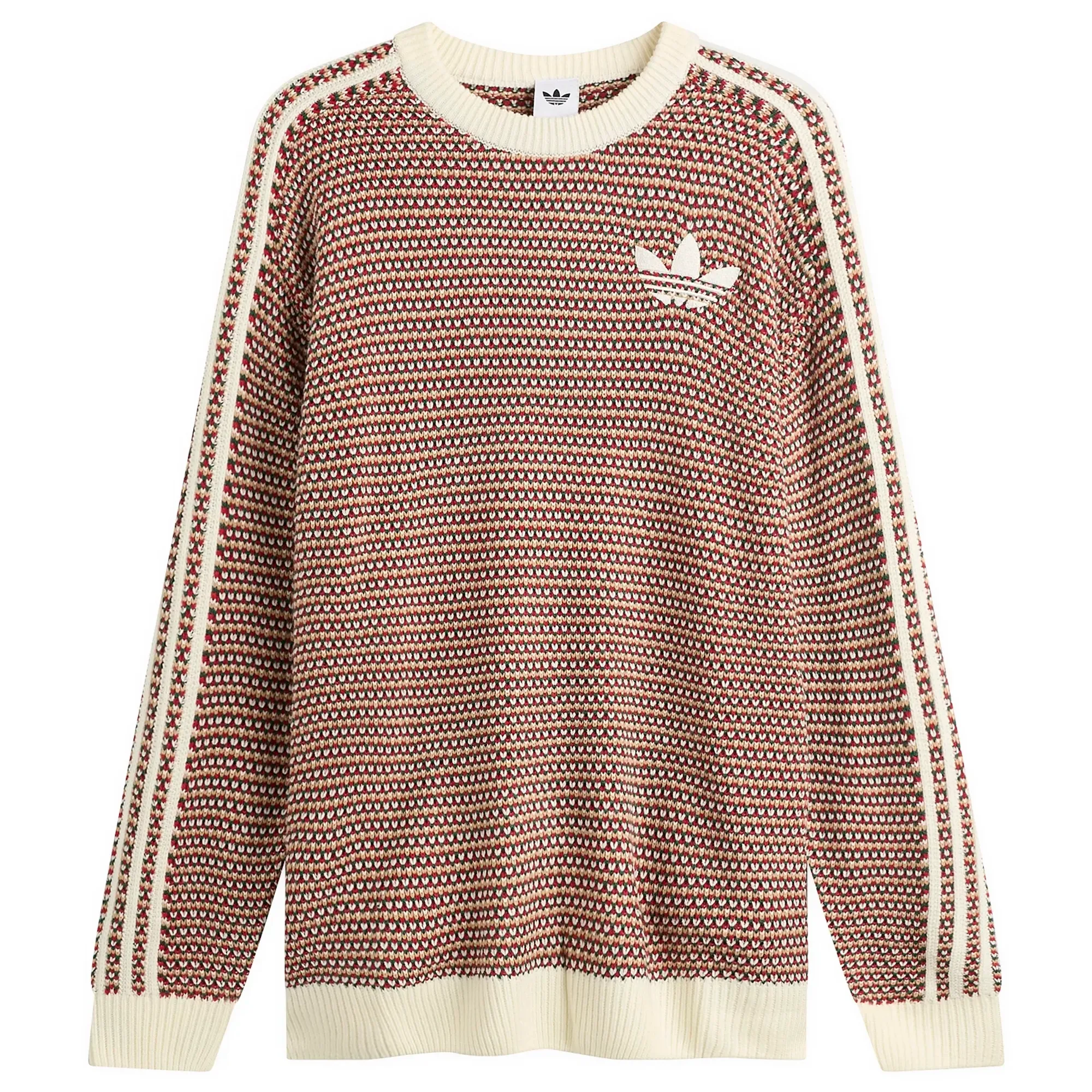 Adidas Women's Knit Jumper Off White/Collegiate Green/Equipment Red