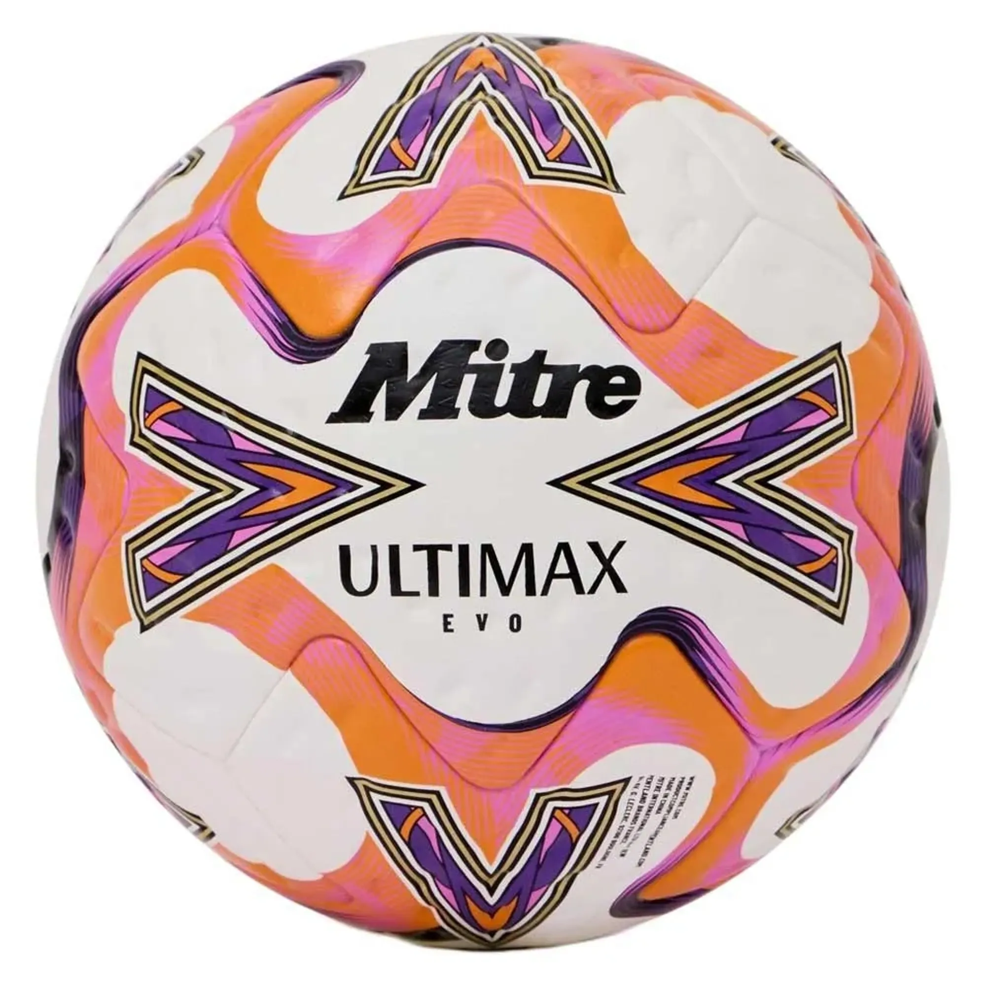 Mitre Ultimax Evo 26 Football White/Orange/Purple Size: 5