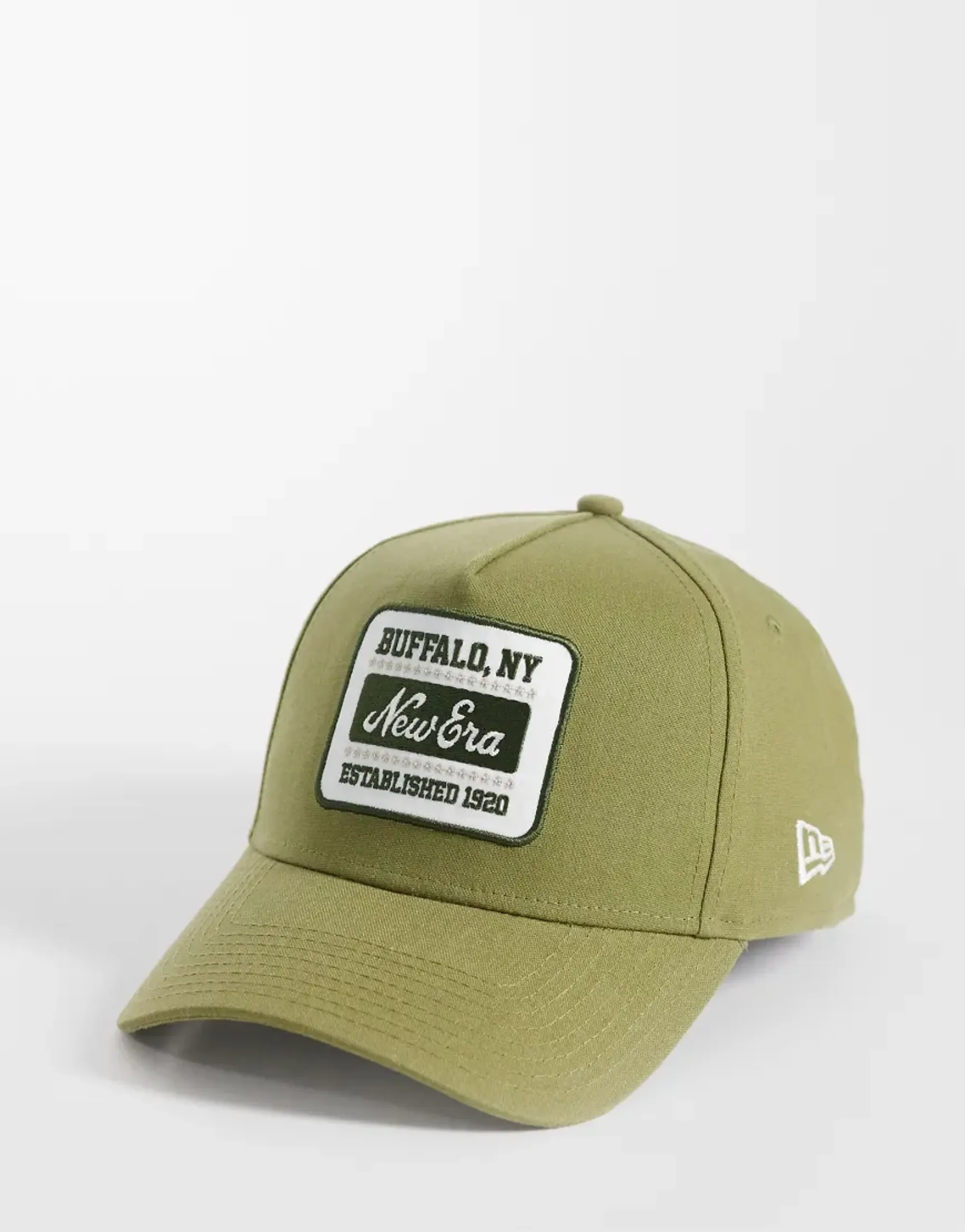 New Era Cap New Era E Frame Patch Logo Linen Cap In Khaki-Green