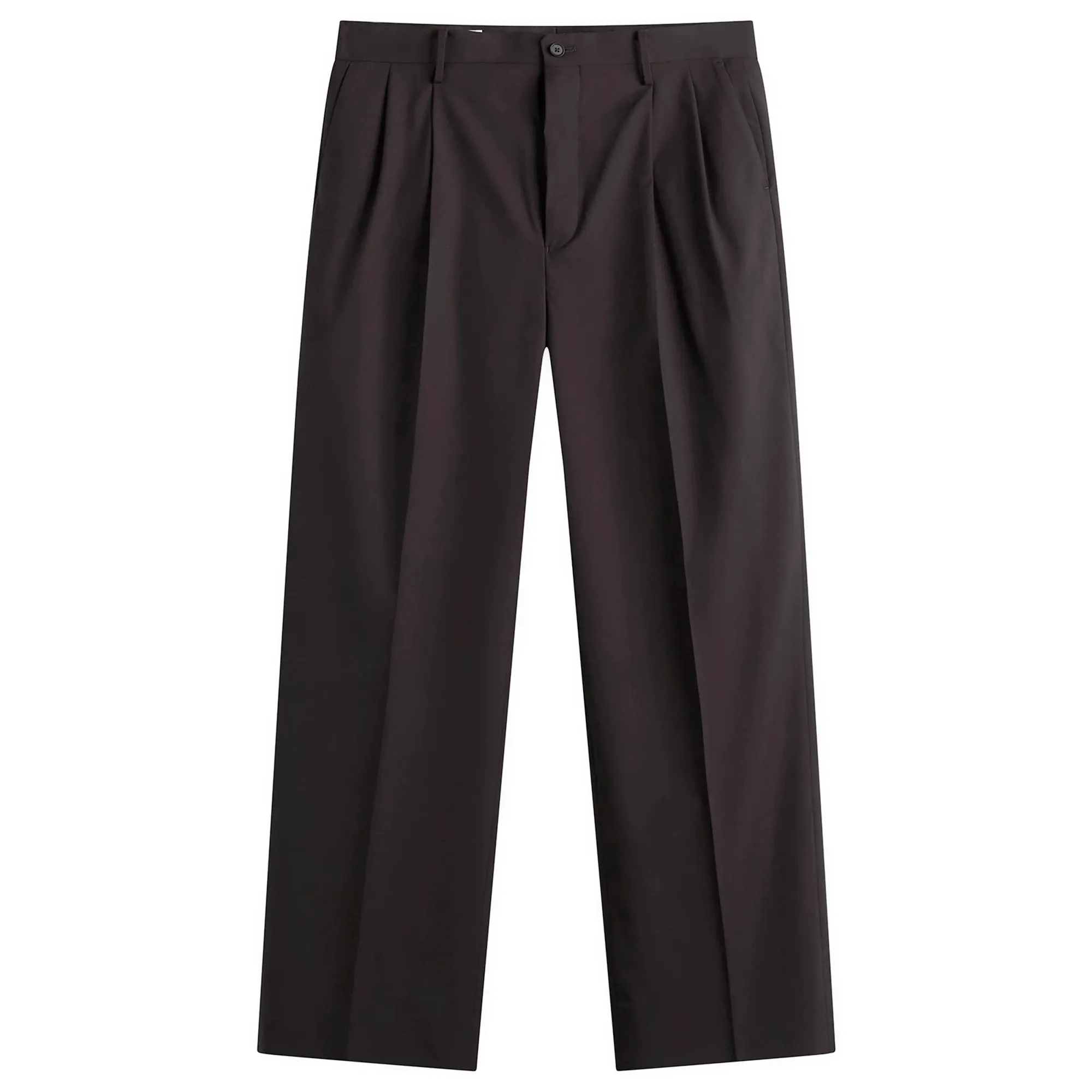 Kaptain Sunshine Men's Wool Poplin Shoecut Trousers Espresso