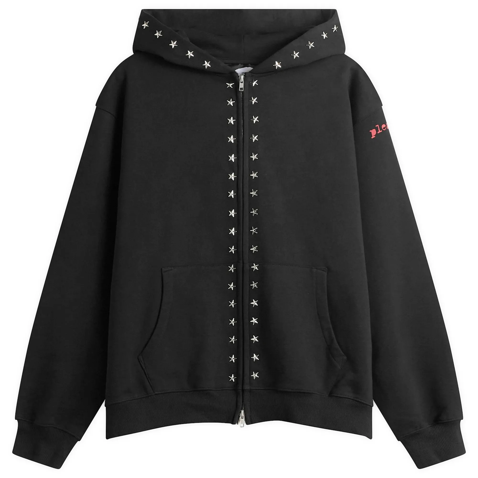 Pleasures Men's x Zero Dane Studded Hoodie Black