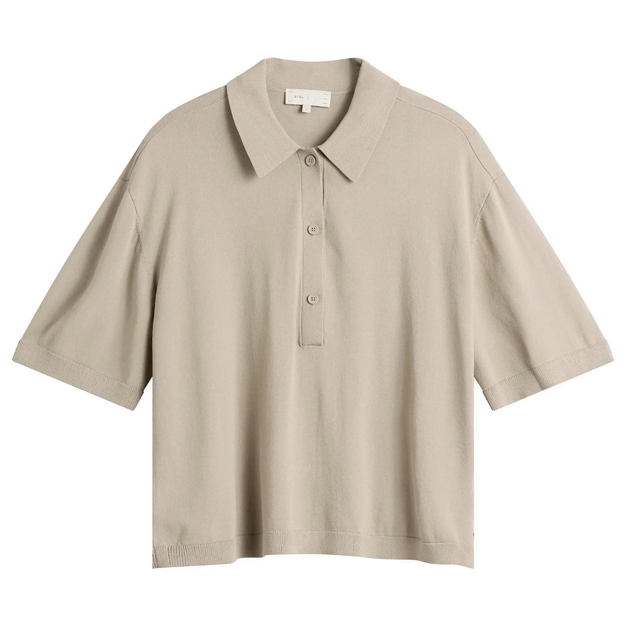 STEL Women's knit polo top Cashew