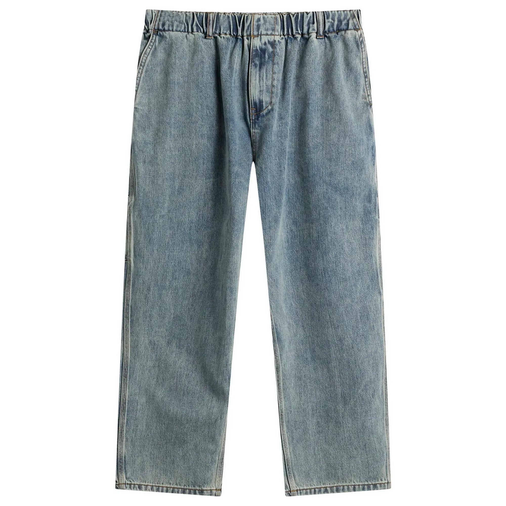 YESEYESEE Women's Comfy Denim Carpenter Pants Light Indigo