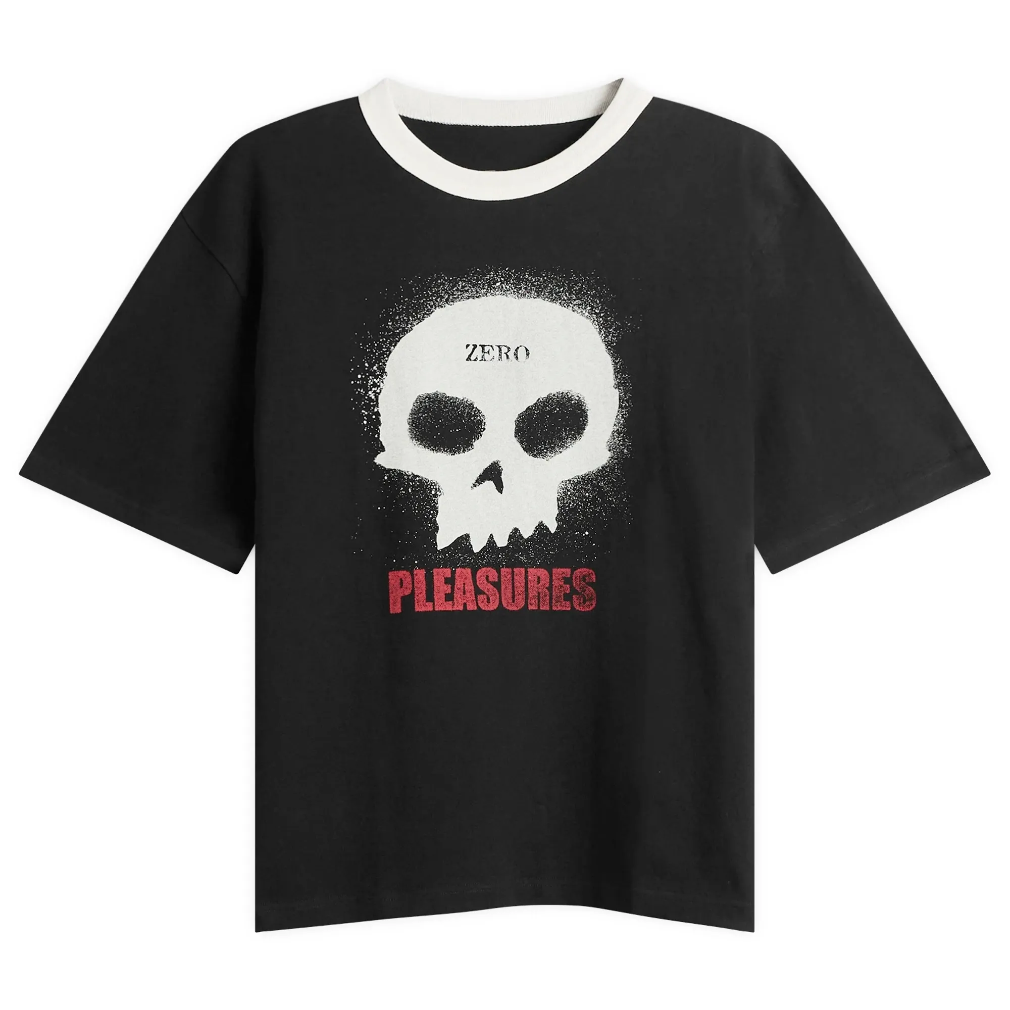 Pleasures Men's x Zero Single Skull Heavyweight T-Shirt Black
