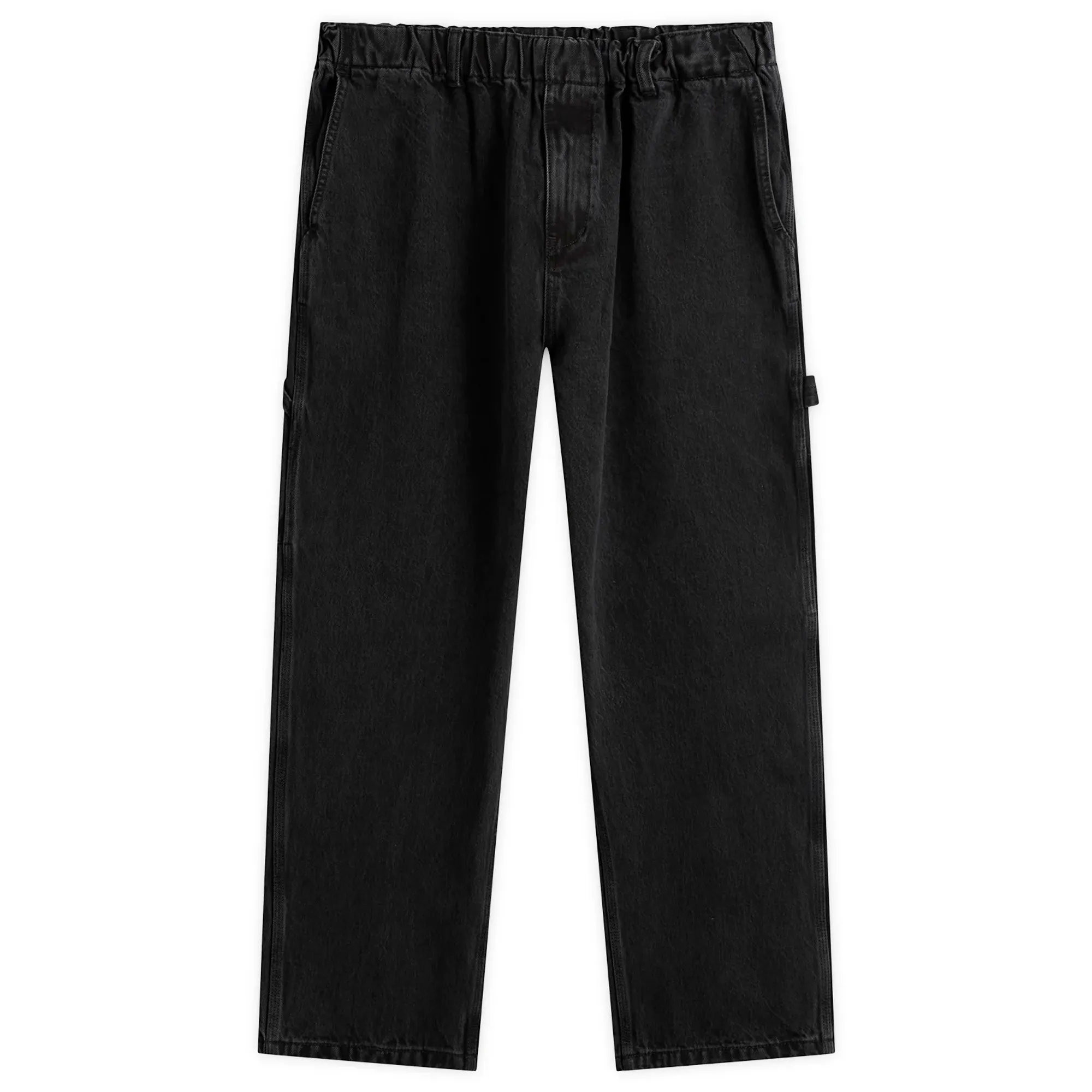 YESEYESEE Women's Comfy Denim Carpenter Pants Black