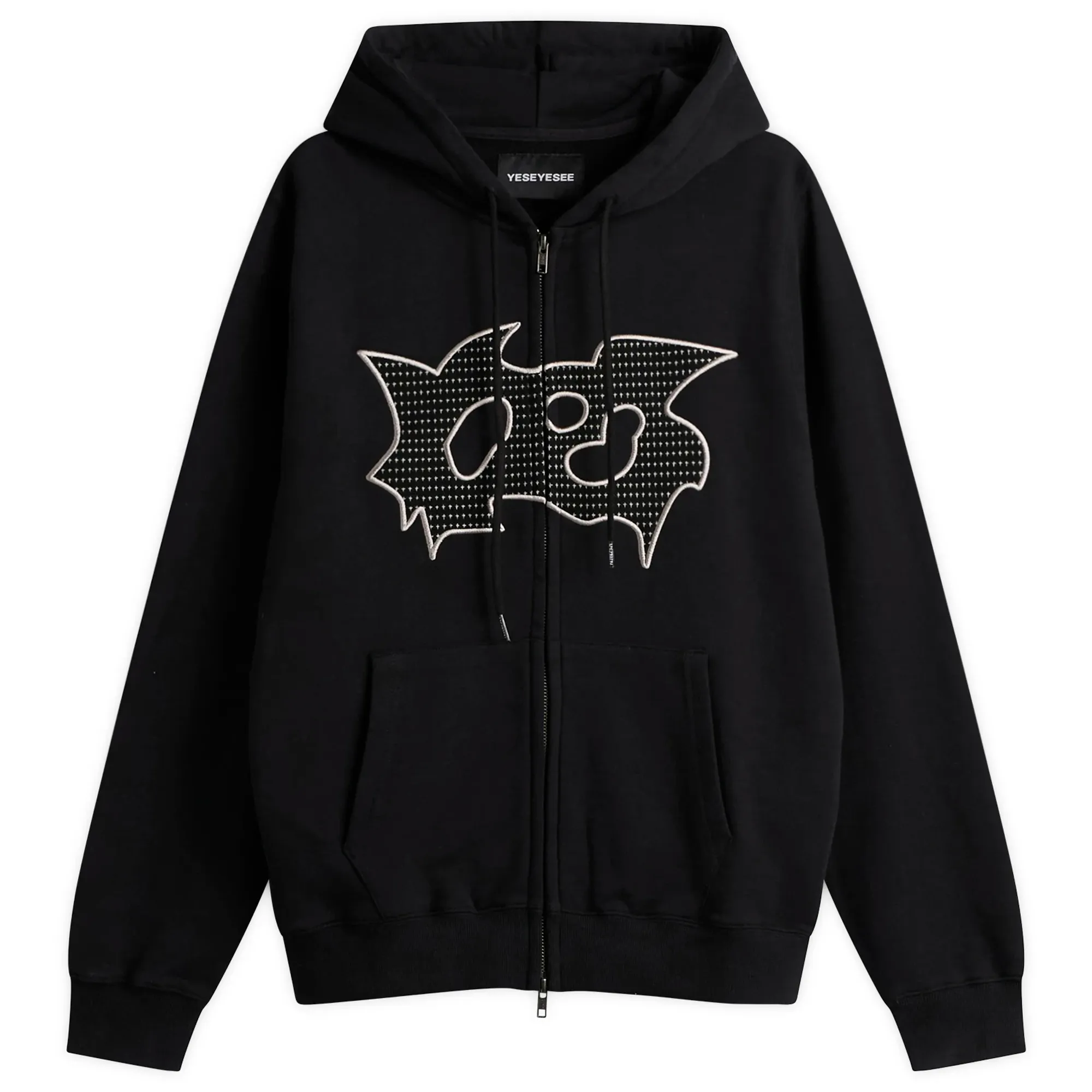 YESEYESEE Women's Bullet Holes Zip-up Hoodie Black