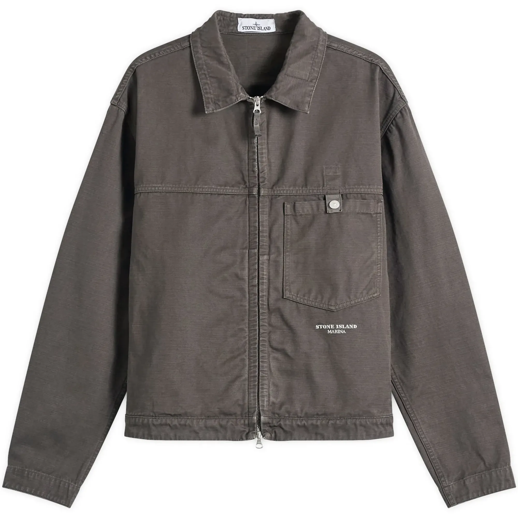 Stone Island Men's Marina Batavia-TC Zip Jacket Lead Grey