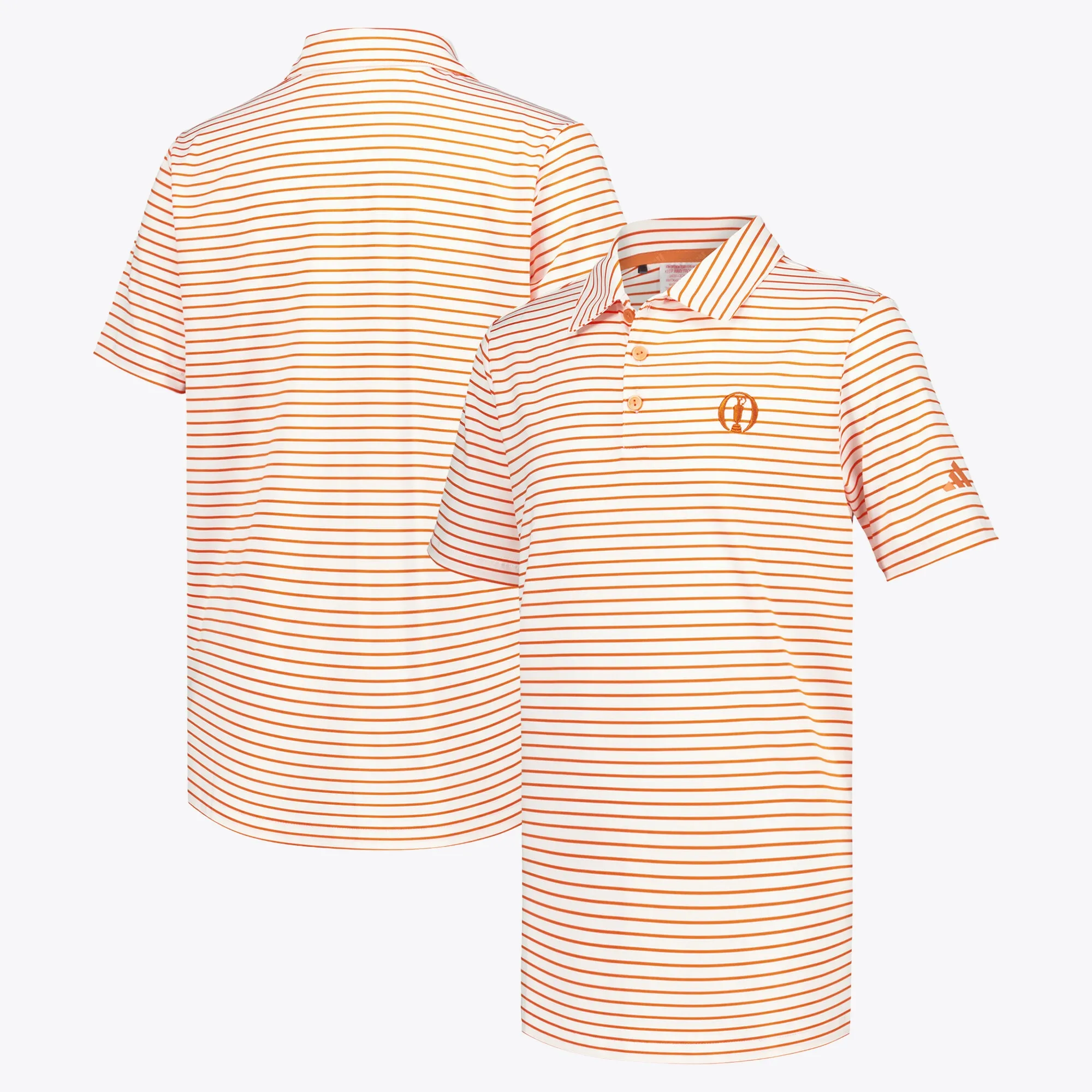 Manchester United x adidas Kids Golf Striped Polo Shirt Orange