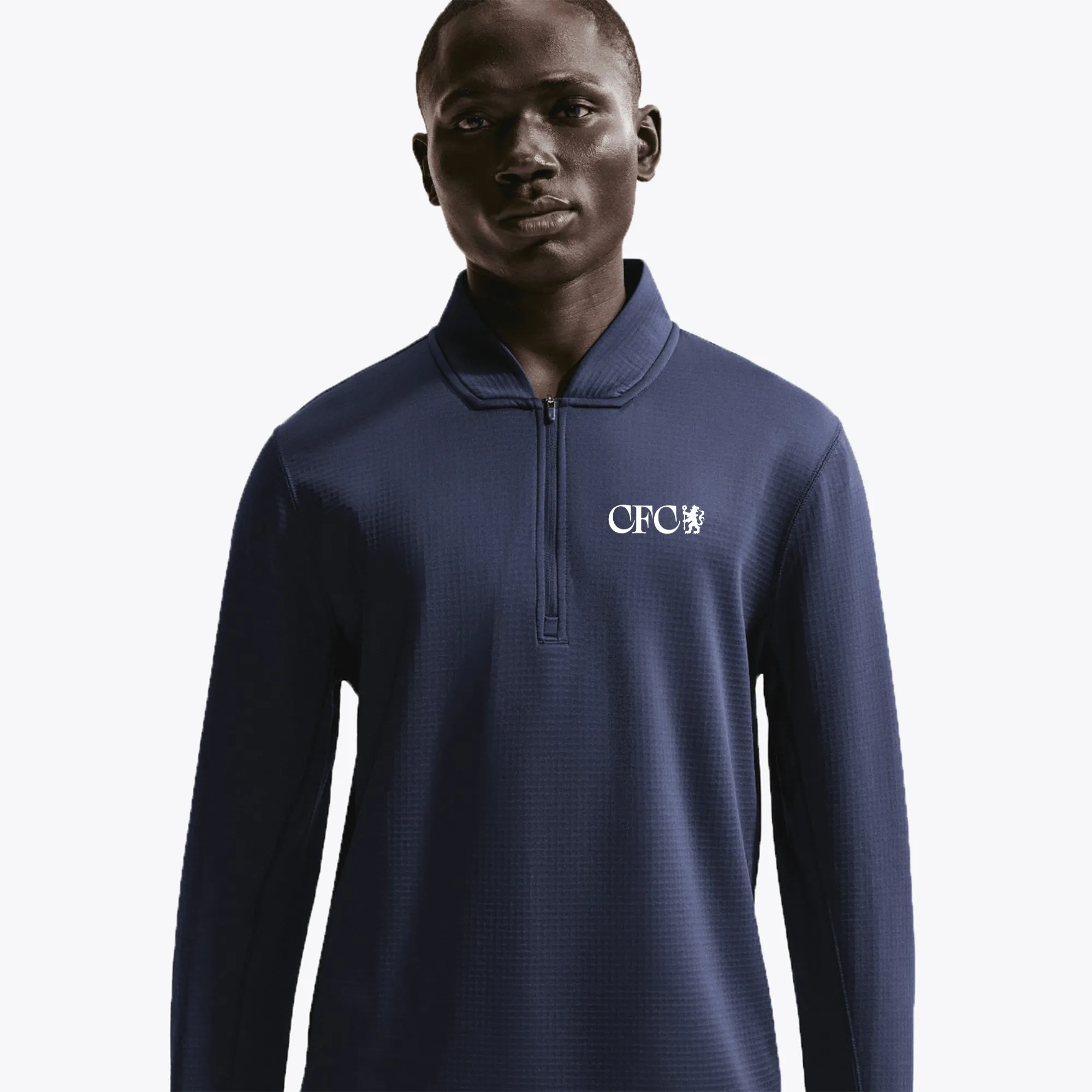 Chelsea Nike Therma-FIT Velocity 1/2 Zip Golf Top - Navy - Mens