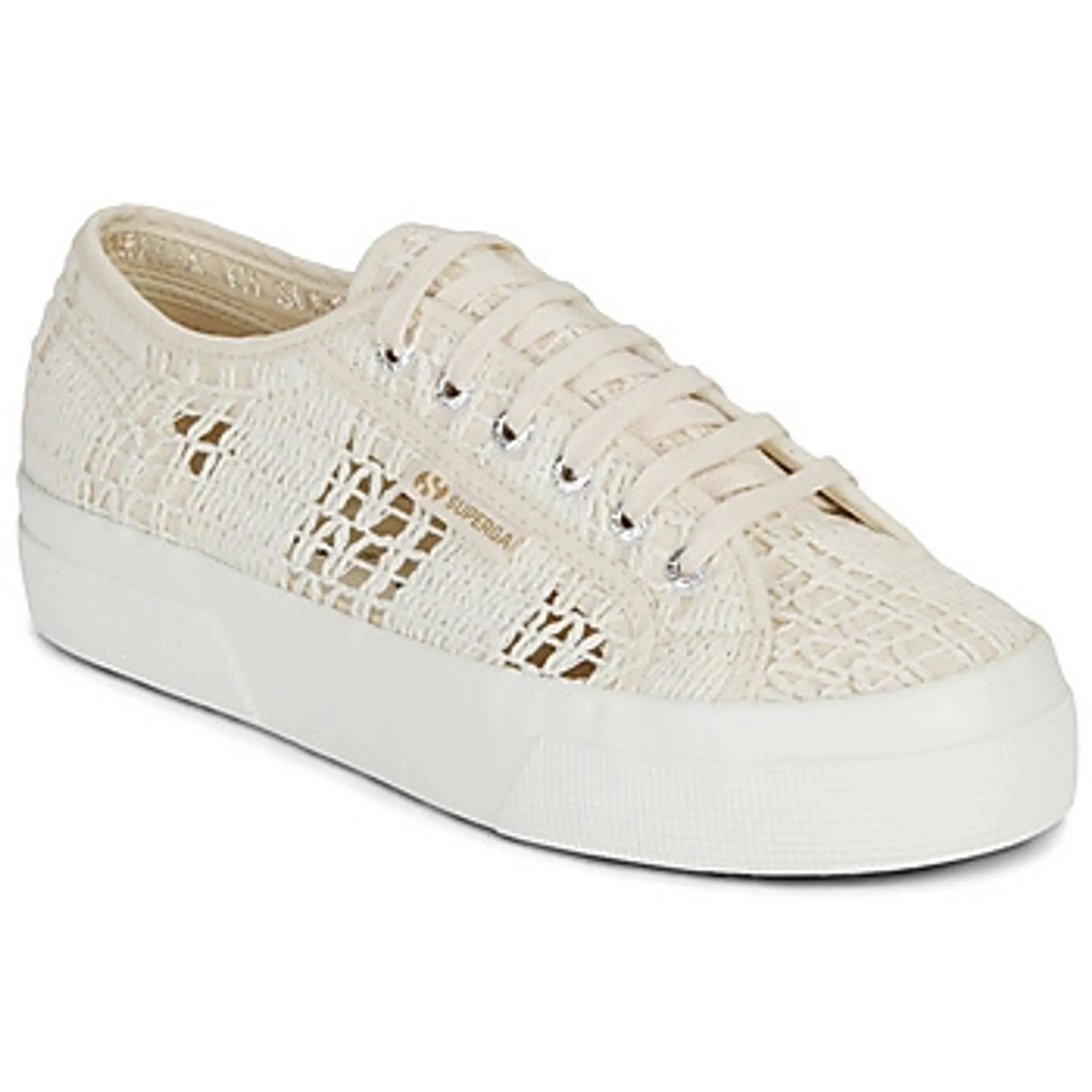 Superga  2740 PLATFORM CROCHET  women's Shoes (Trainers) in Beige