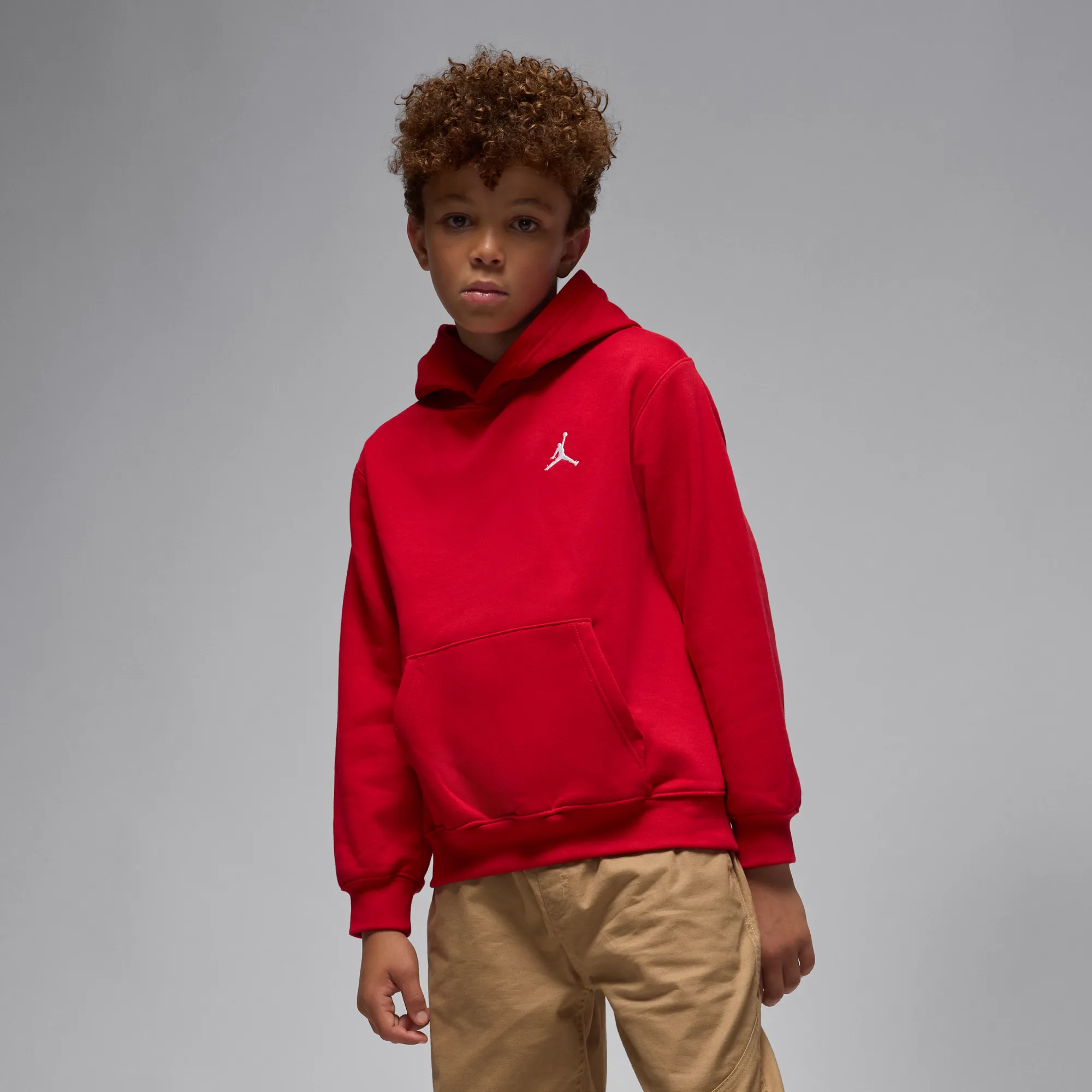 Nike Jordan Brooklyn Fleece Older Kids' Pullover Hoodie - Red