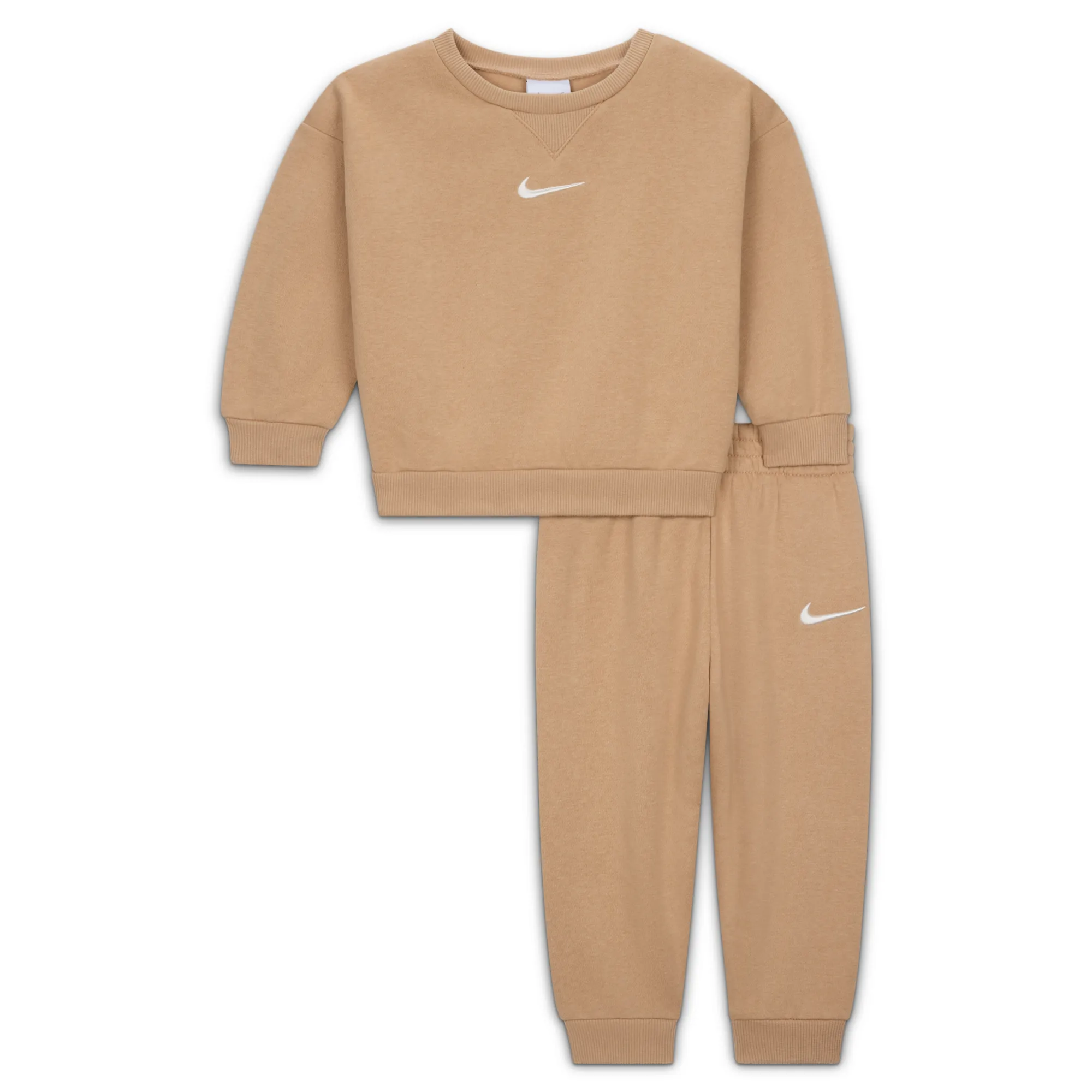 Nike Essentials Baby 2-Piece Fleece Crew Set - Brown