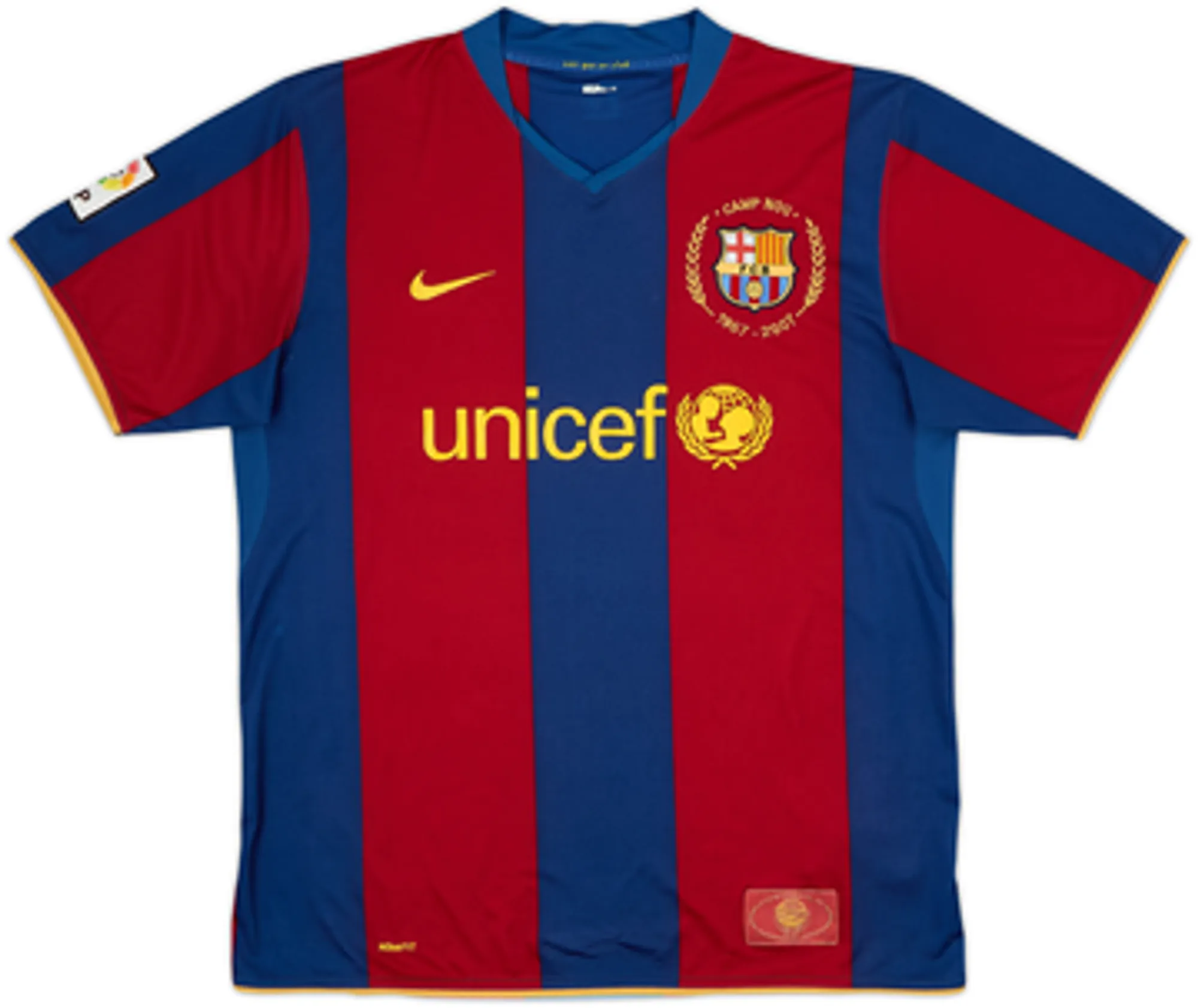 2007-08 Barcelona Home Full Kit Ronaldinho #10 - 6/10 - (L)
