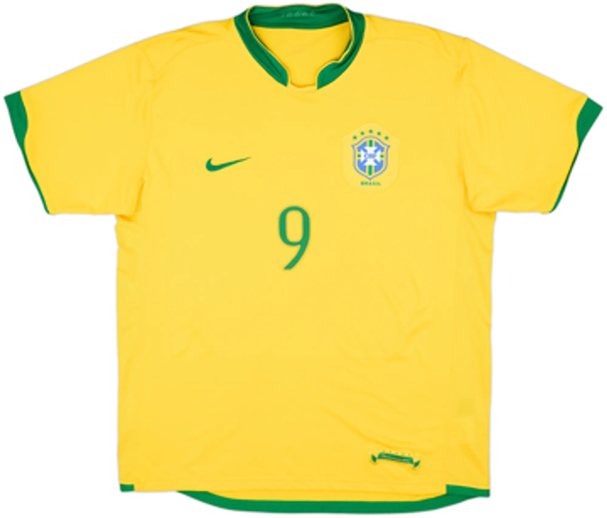 2006-08 Brazil Home Shirt Ronaldo #9 - 9/10 - (XL.Boys)