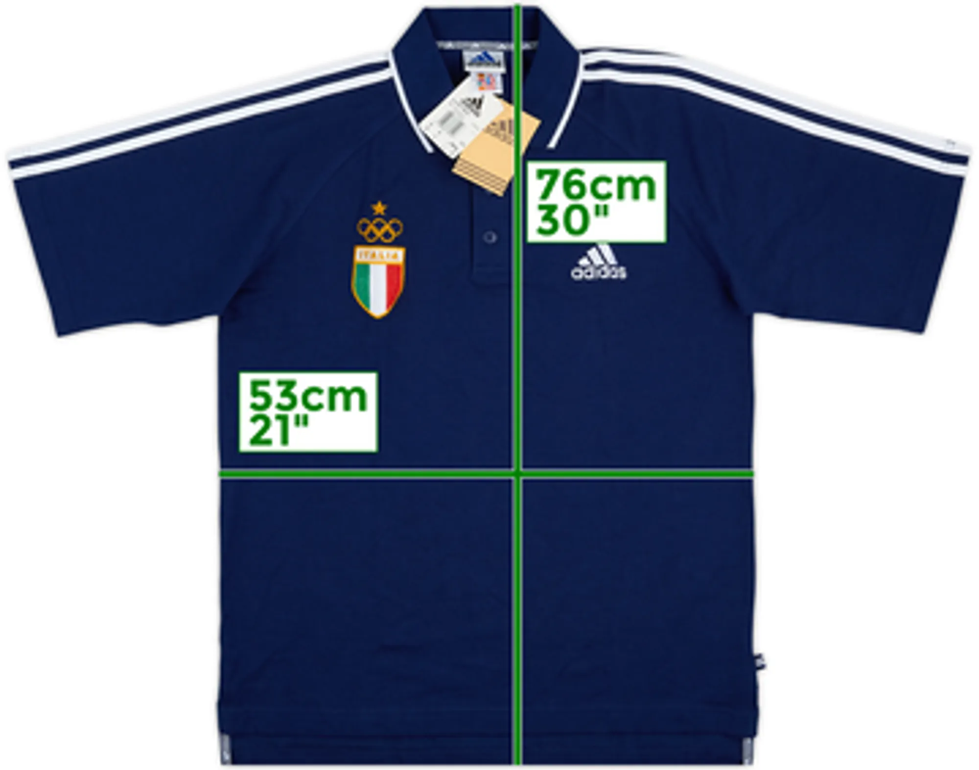 1999-00 Italy Olympic adidas Polo Shirt (M)