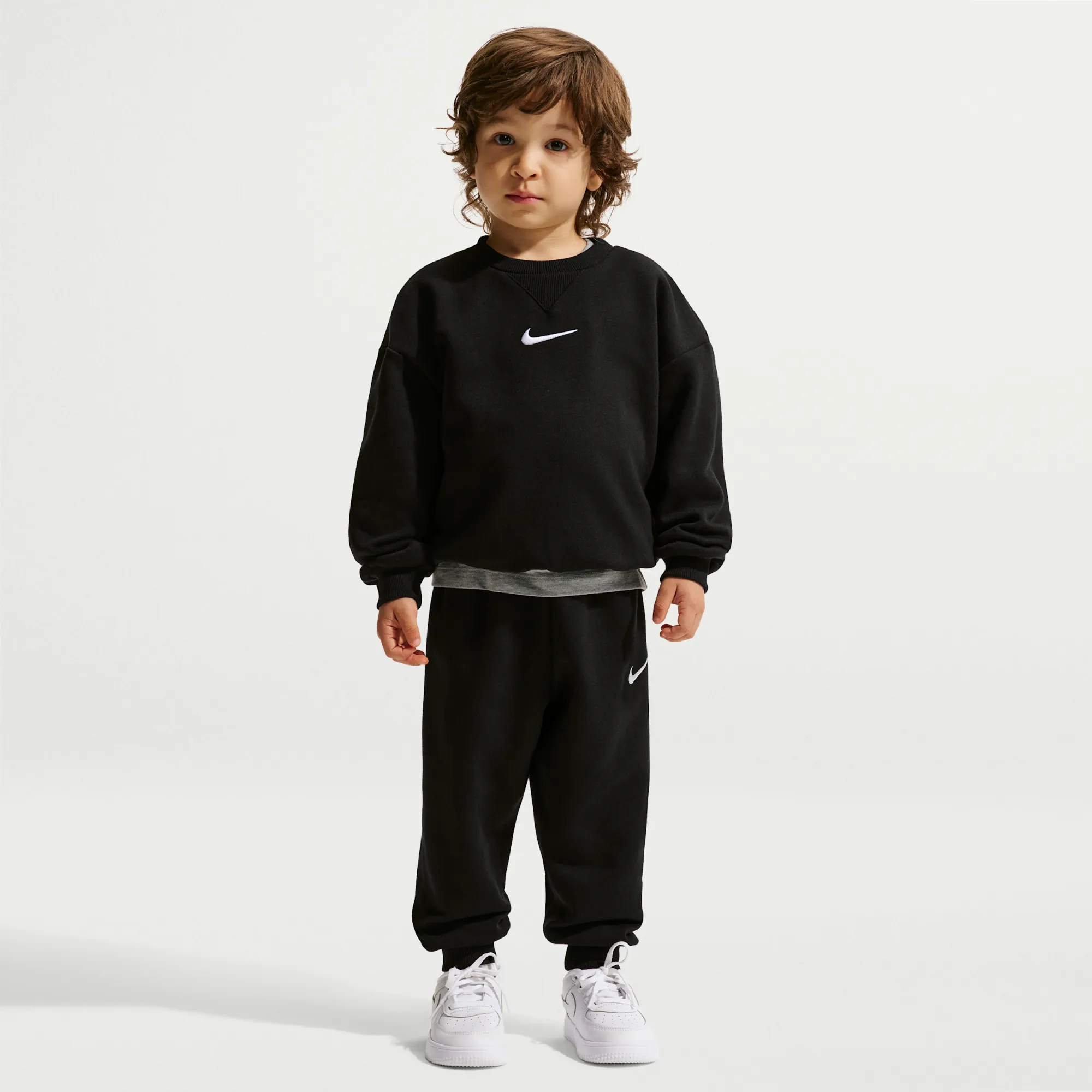 Nike Essentials Younger Kids' 2-Piece Fleece Crew Set - Black