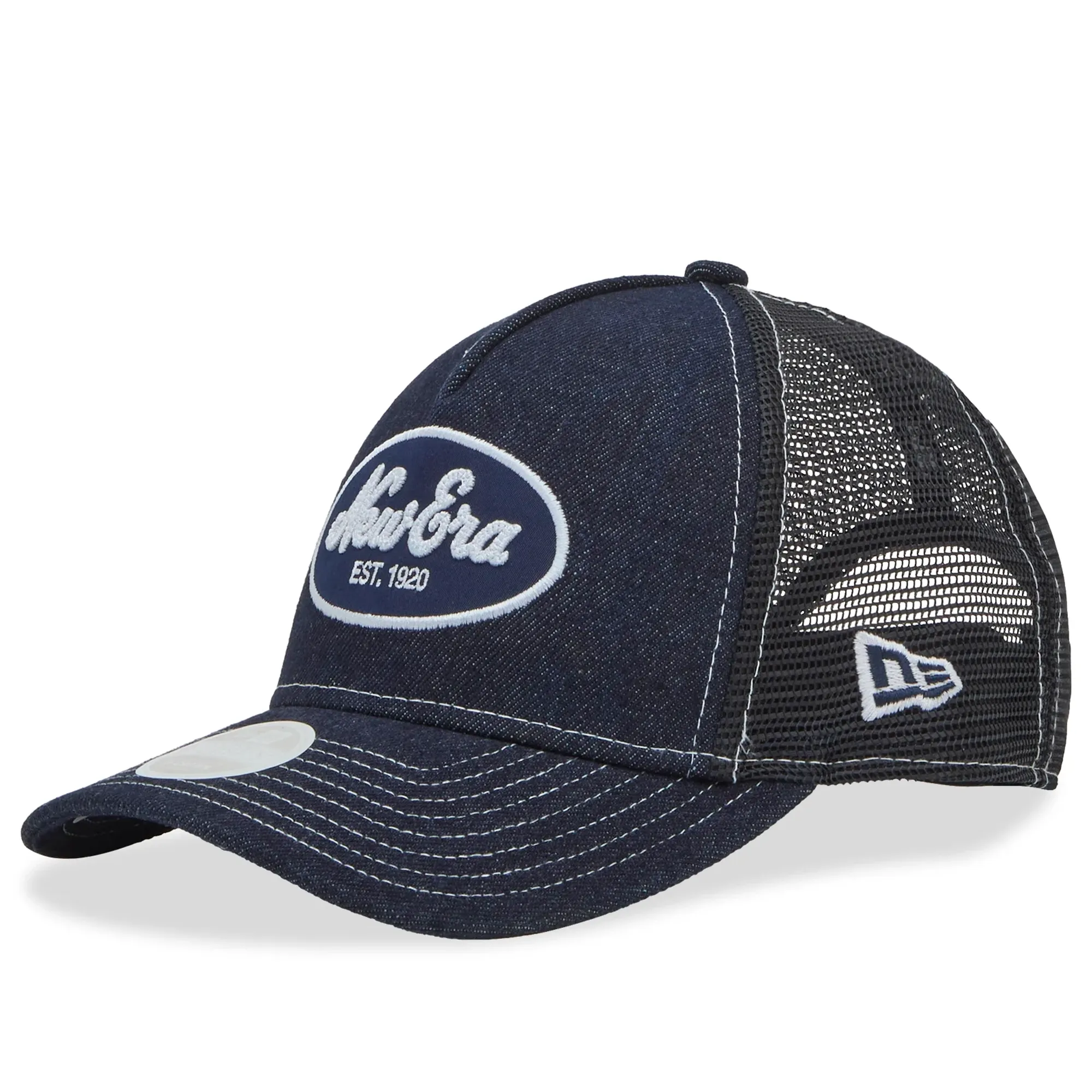 New Era Cap New Era Denim A-Frame 9FORTY Trucker Cap - Dark Blue