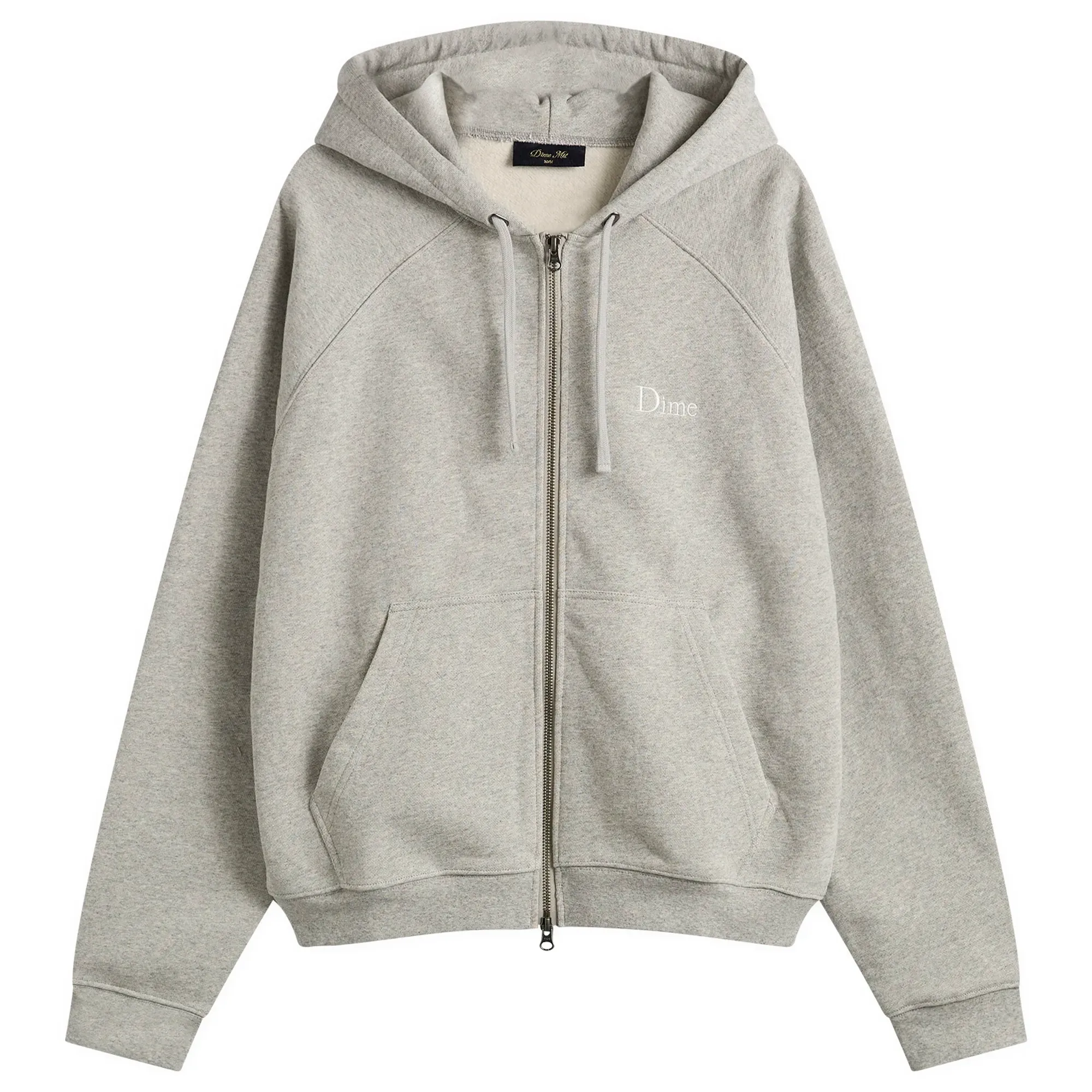 Dime Men's Classic Small Logo Zip Hoodie Heather Gray