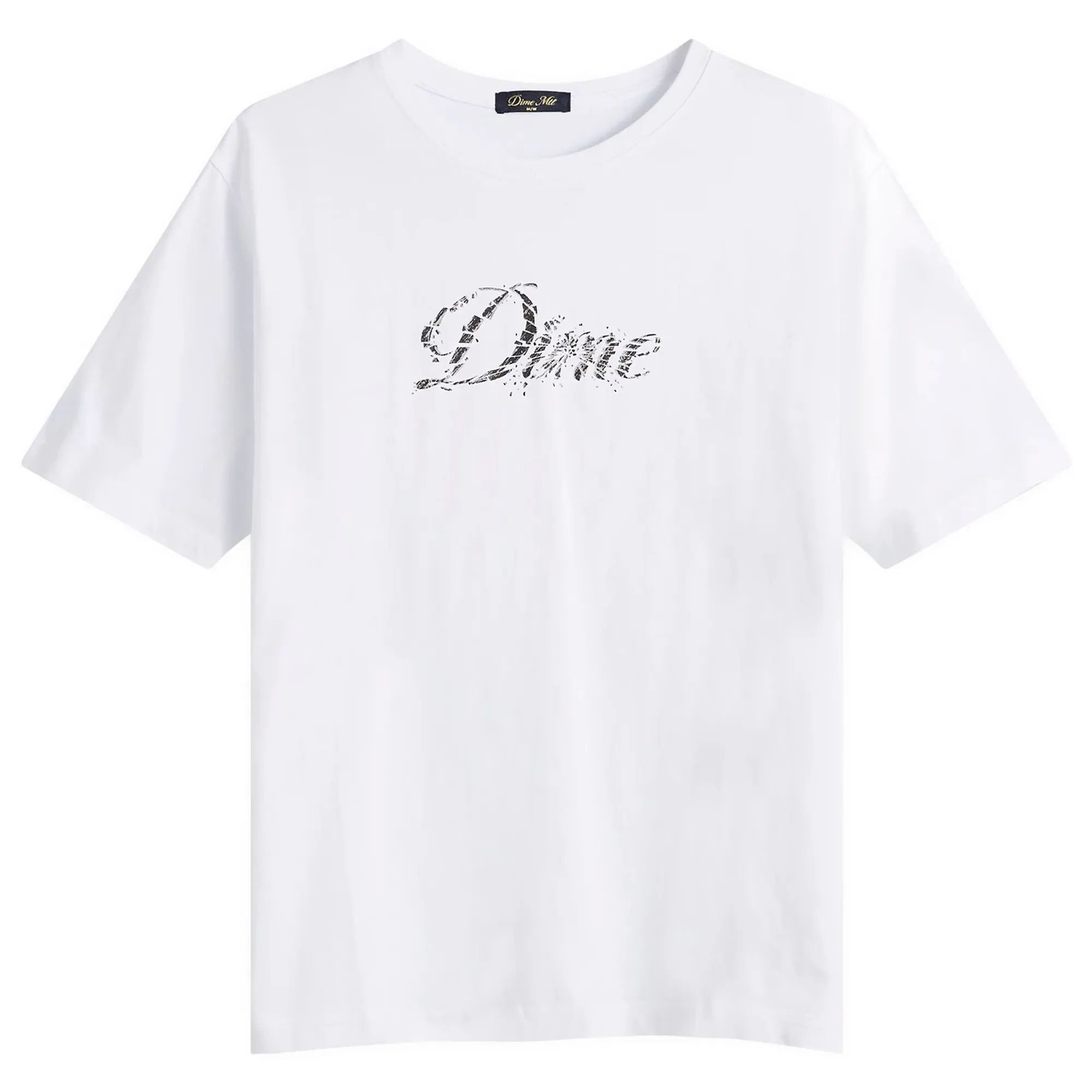 Dime Men's Cursive Smashed T-Shirt White