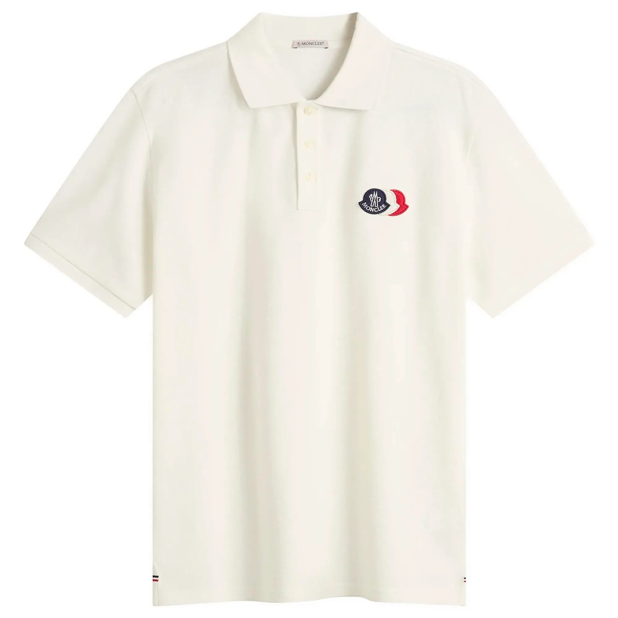 Moncler Men's Tripe Crest Polo Shirt White