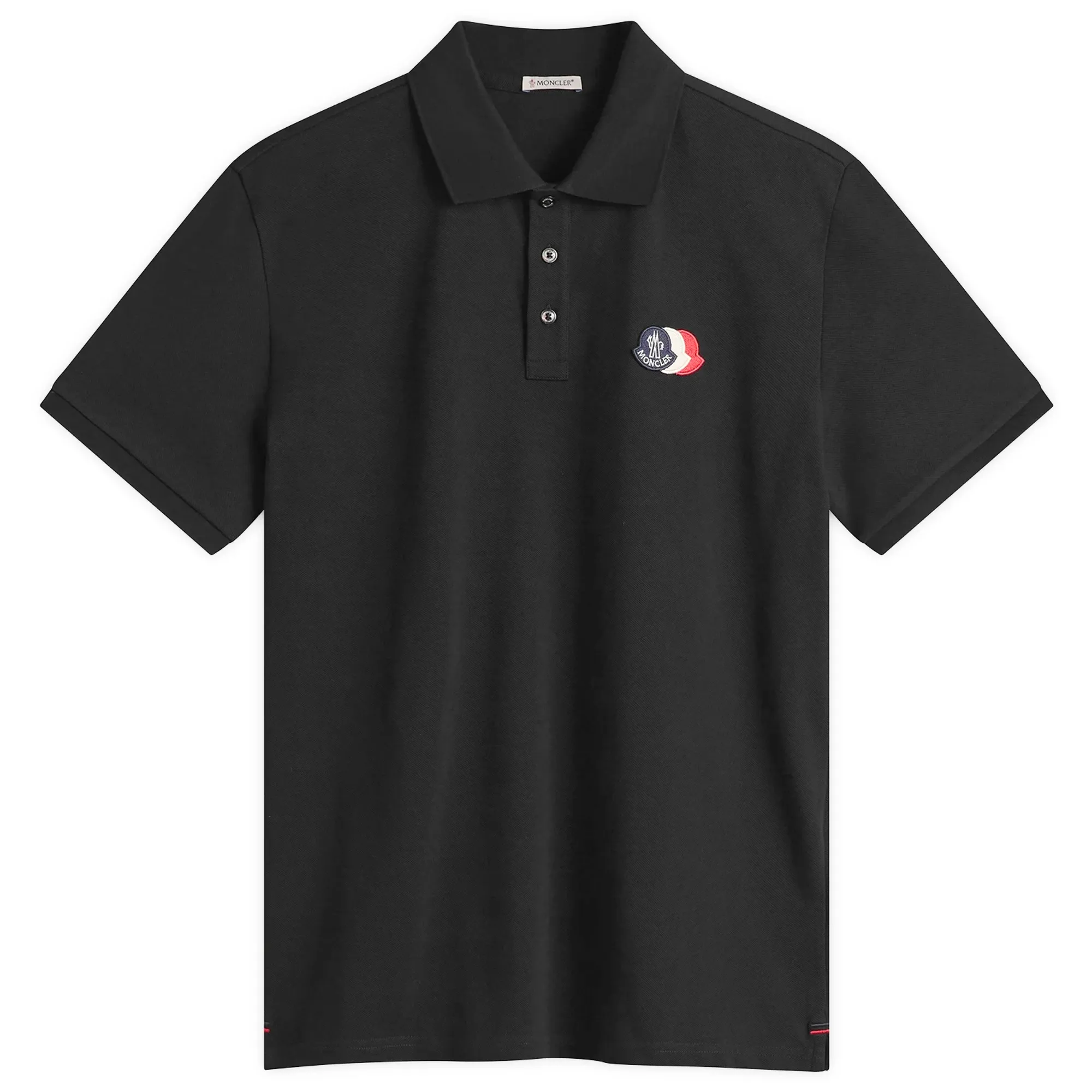 Moncler Men's Tripe Crest Polo Shirt Black