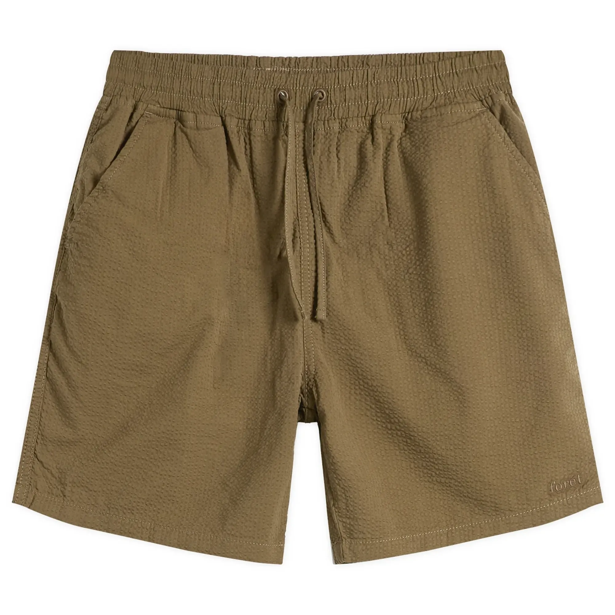 Foret Men's Hush Seersucker Shorts Stone