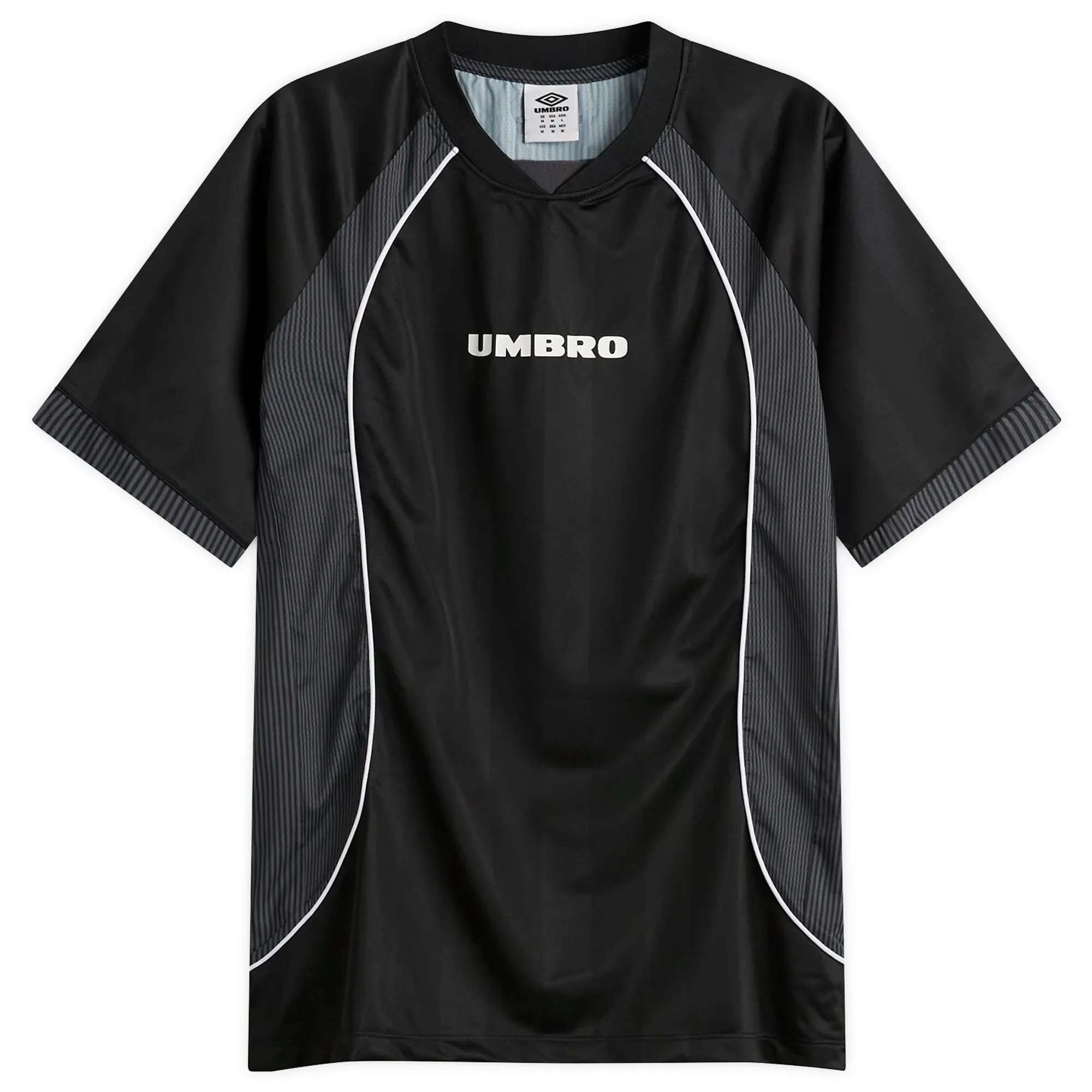 Umbro Men's Panelled Raglan Shirt Black/Volcanic Ash/Brilliant White