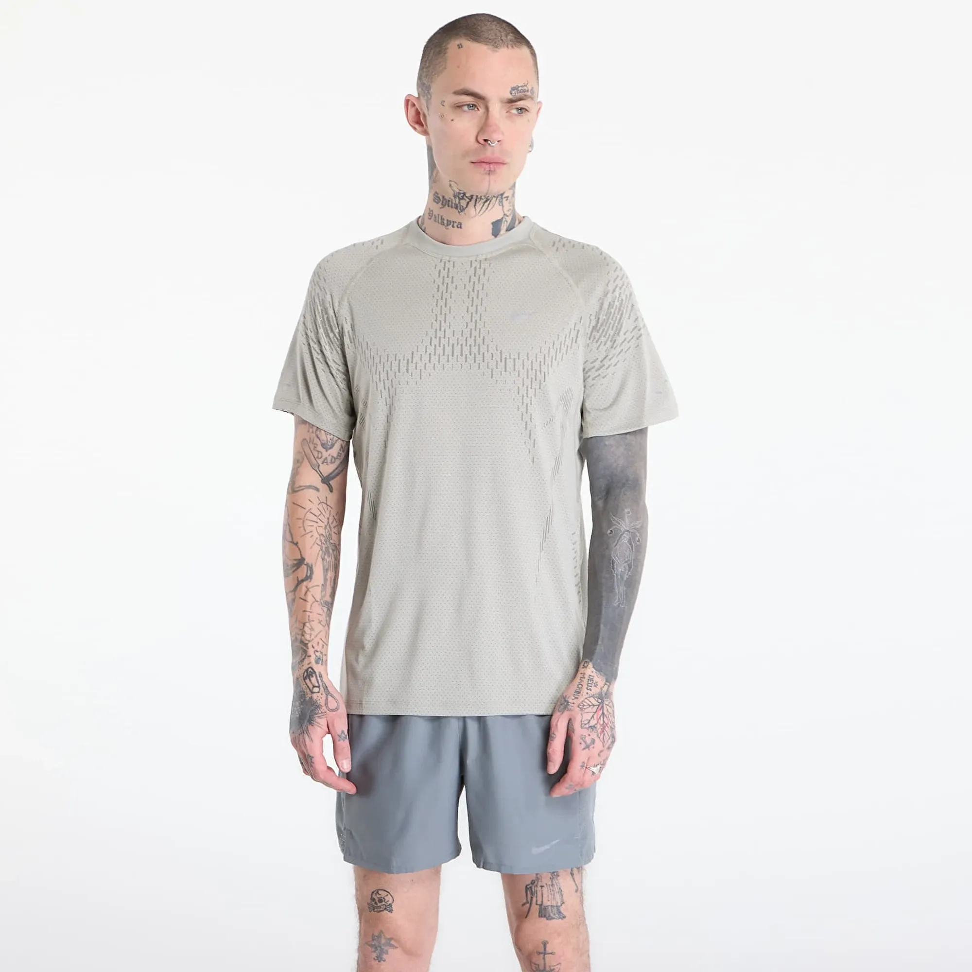 T-Shirt Nike Stride Plus Men's Dri-Fit Adv Short-Sleeve Running Top Spruce Fog/ Light Army/ Reflective Silv M
