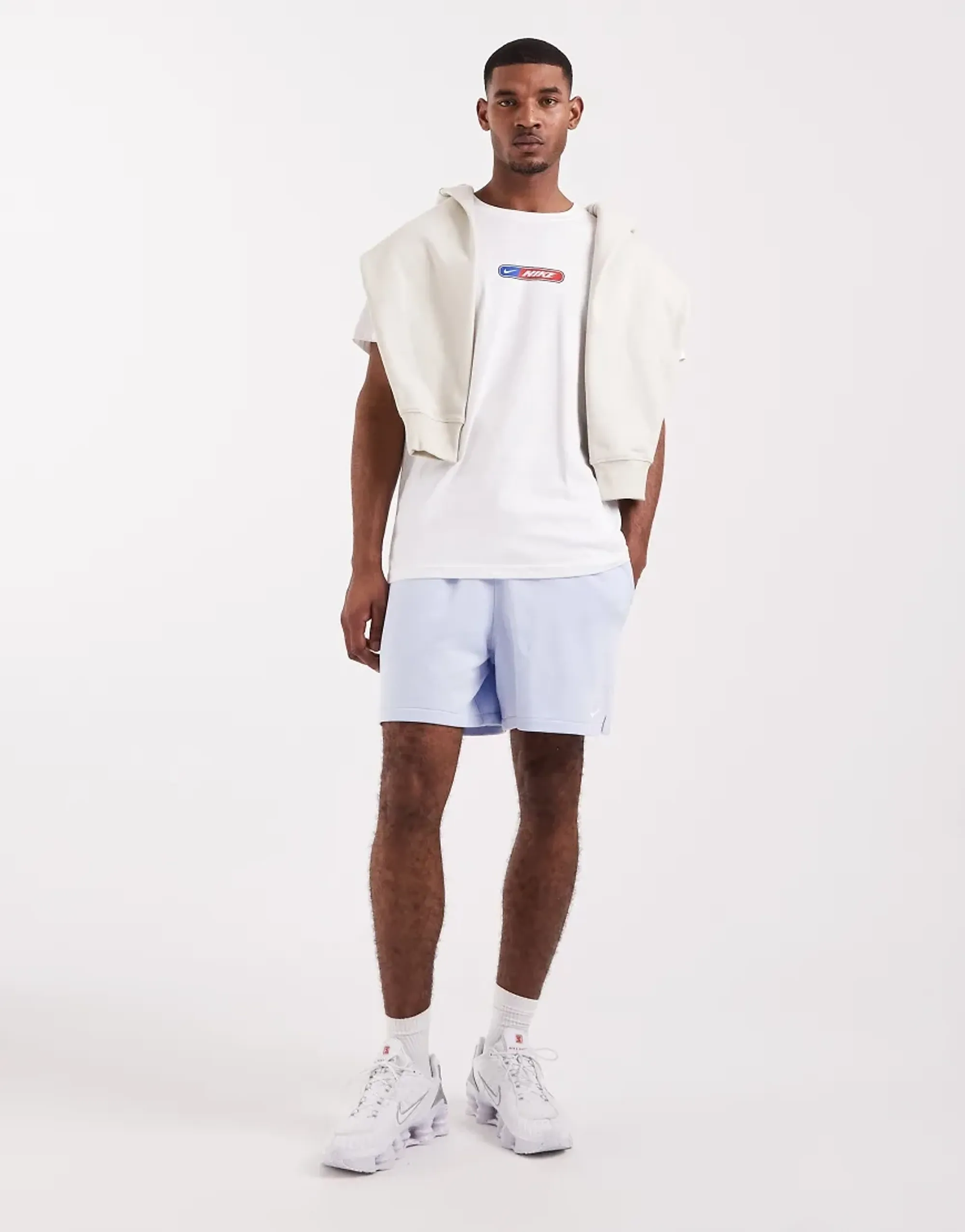 Nike Club French Terry Shorts In Light Blue