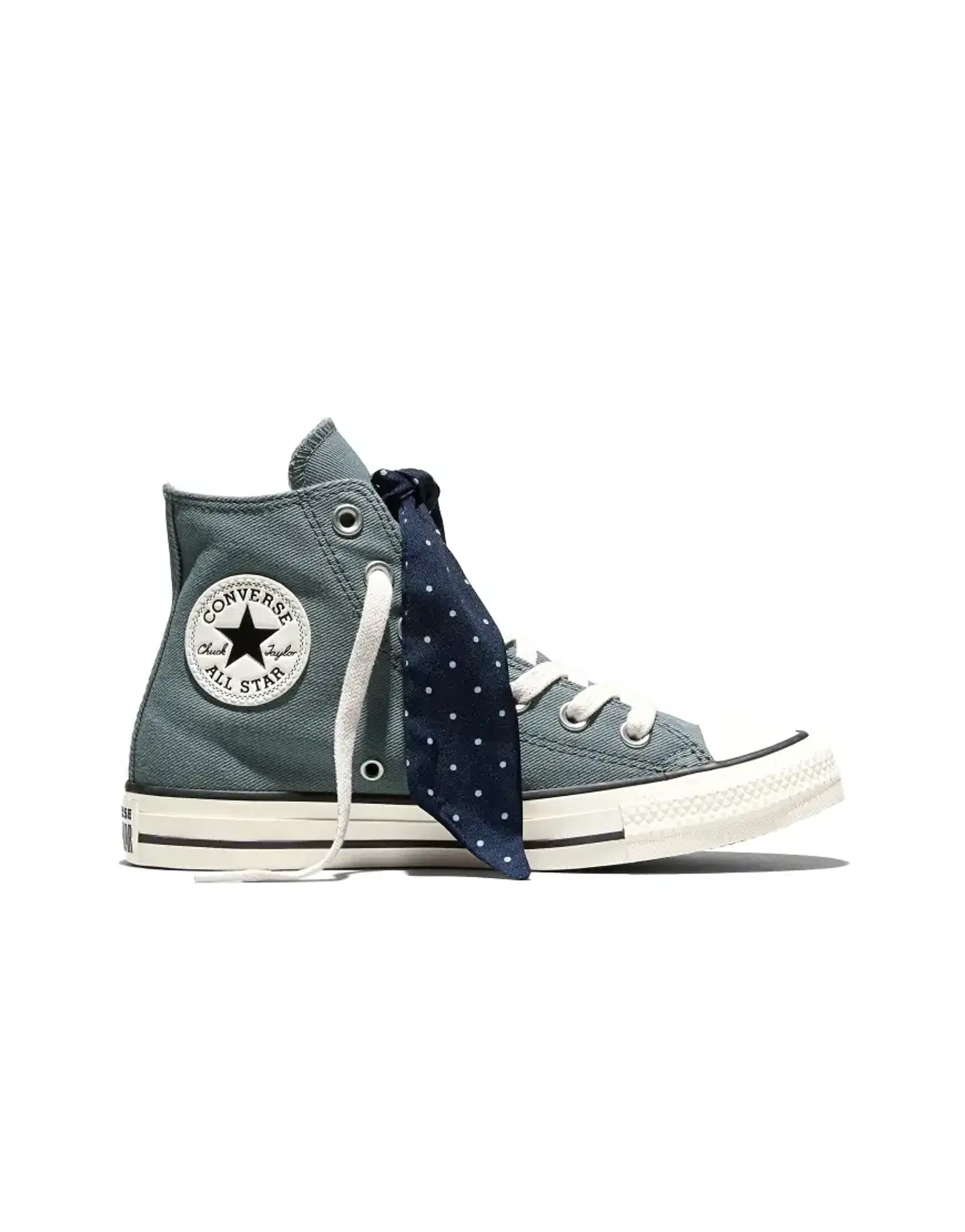 Converse Chuck Taylor All Star Scarf Bow In Mineral Brew Grey/Egret/Black